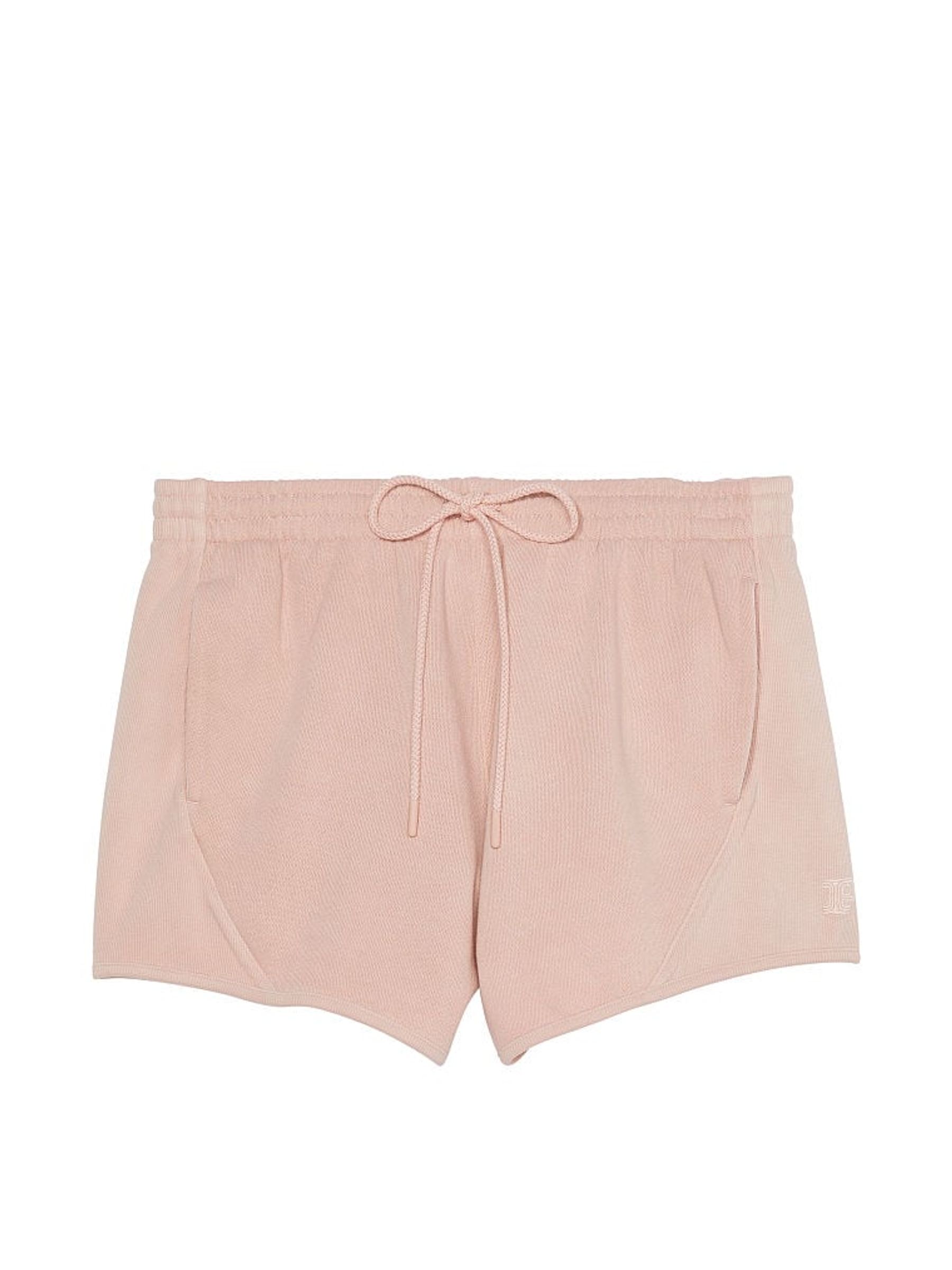 Wanna Be Pink Fleece Ribbed Cotton Shorts - Image 3 of 3