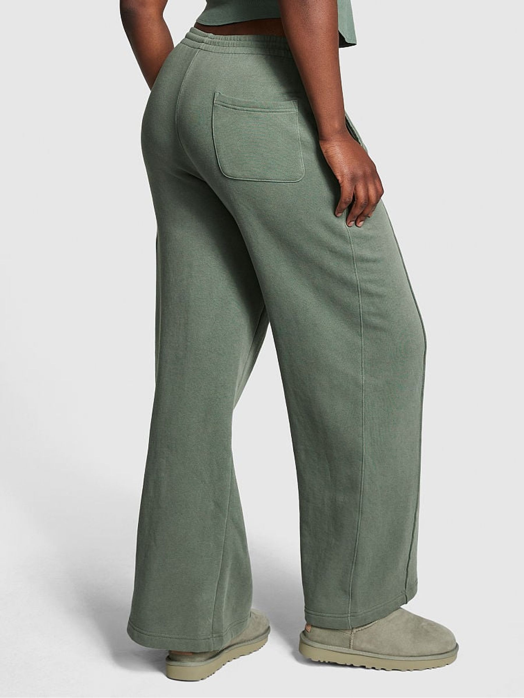 Fresh Forest Green Wide Leg Fleece Jogger - Image 2 of 3
