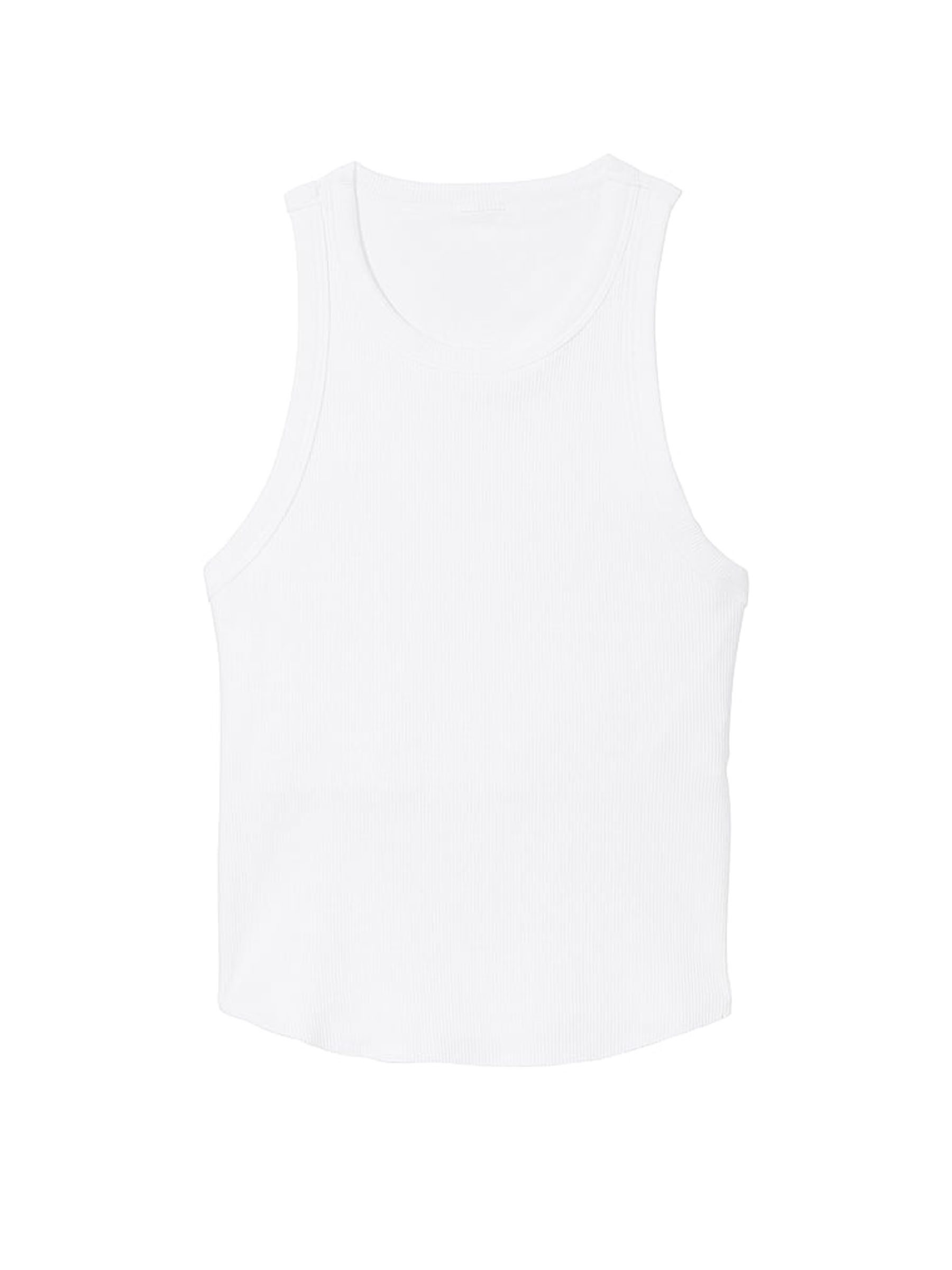 Optic White High Neck Shrunken Rib Tank Top - Image 3 of 3