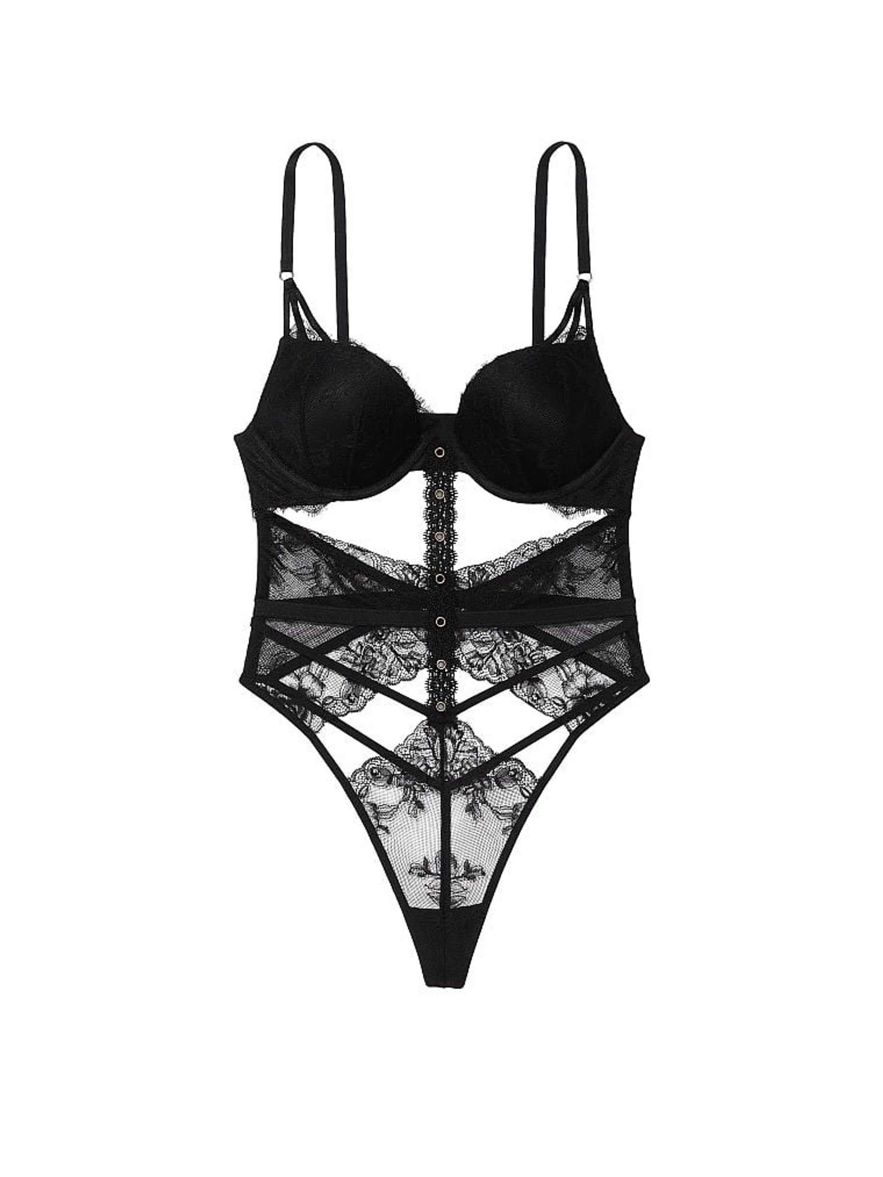 Black Bombshell Eyelet Lace Bodysuit - Image 3 of 3