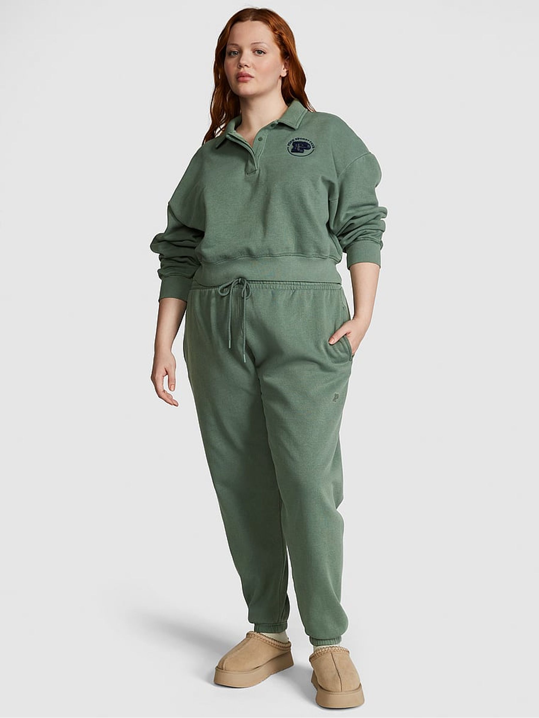 Fresh Forest Green Cuffed Fleece Jogger - Image 1 of 4