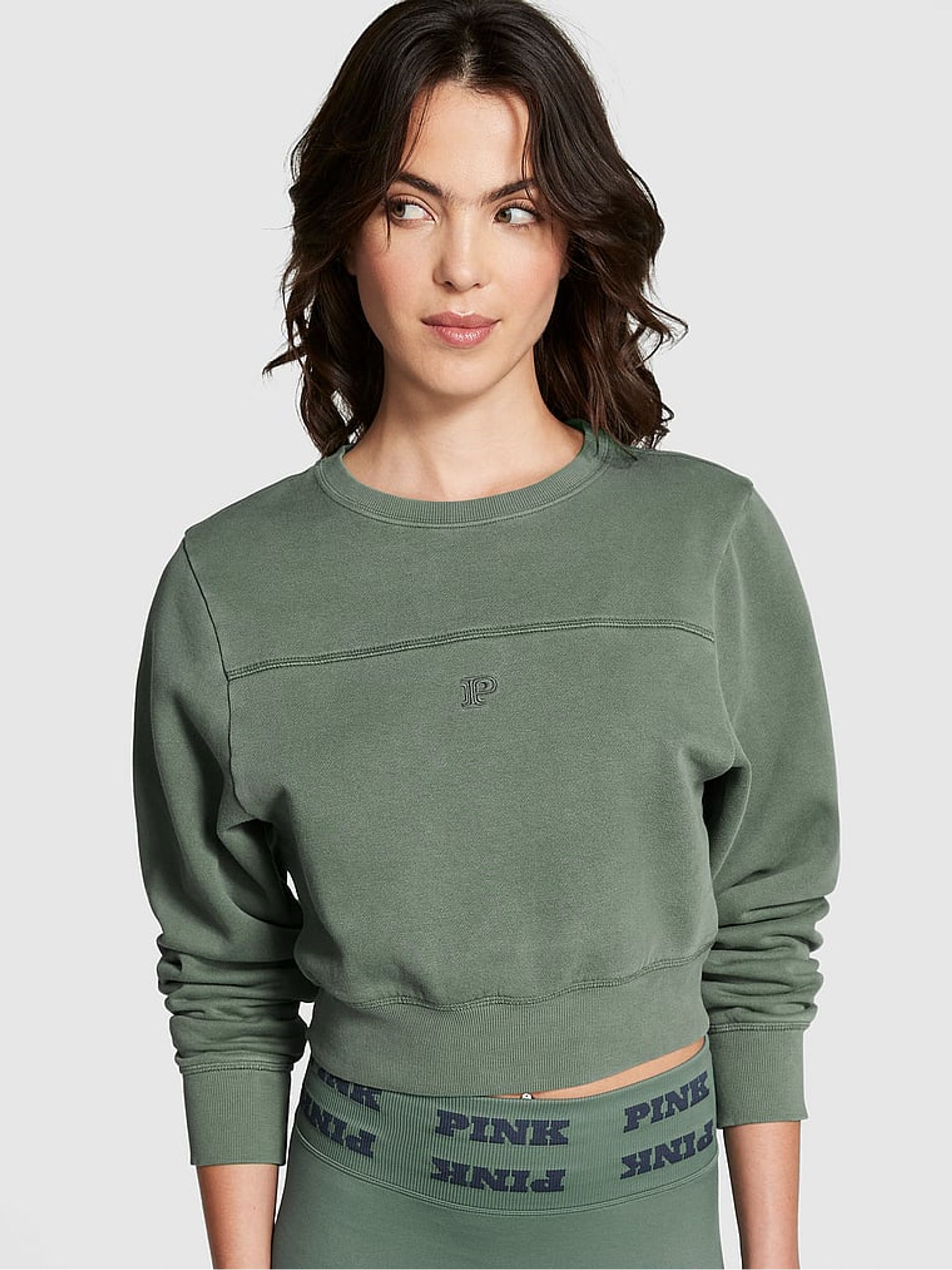 Green Fleece Crew Neck Fresh Forest Green Fleece Crewneck - Main Image