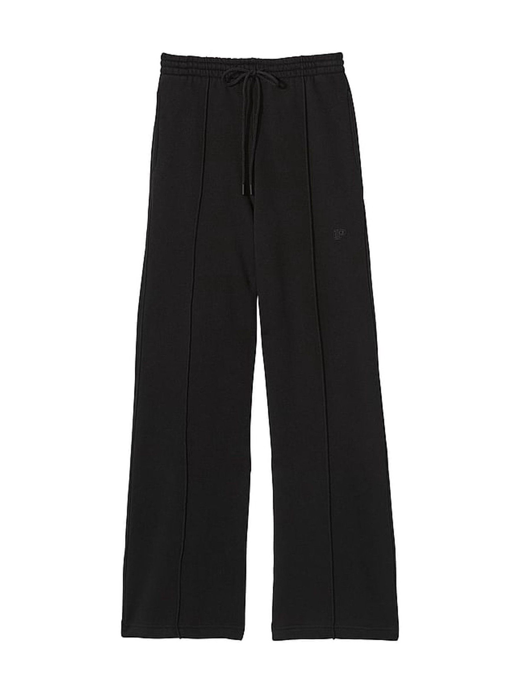 Pure Black Wide Leg Fleece Jogger - Image 3 of 4