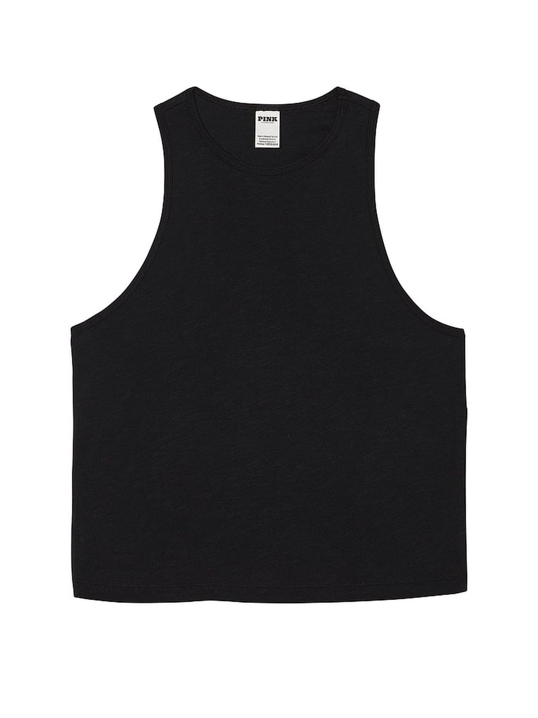 Pure Black Slub Tank Top - Image 1 of 3