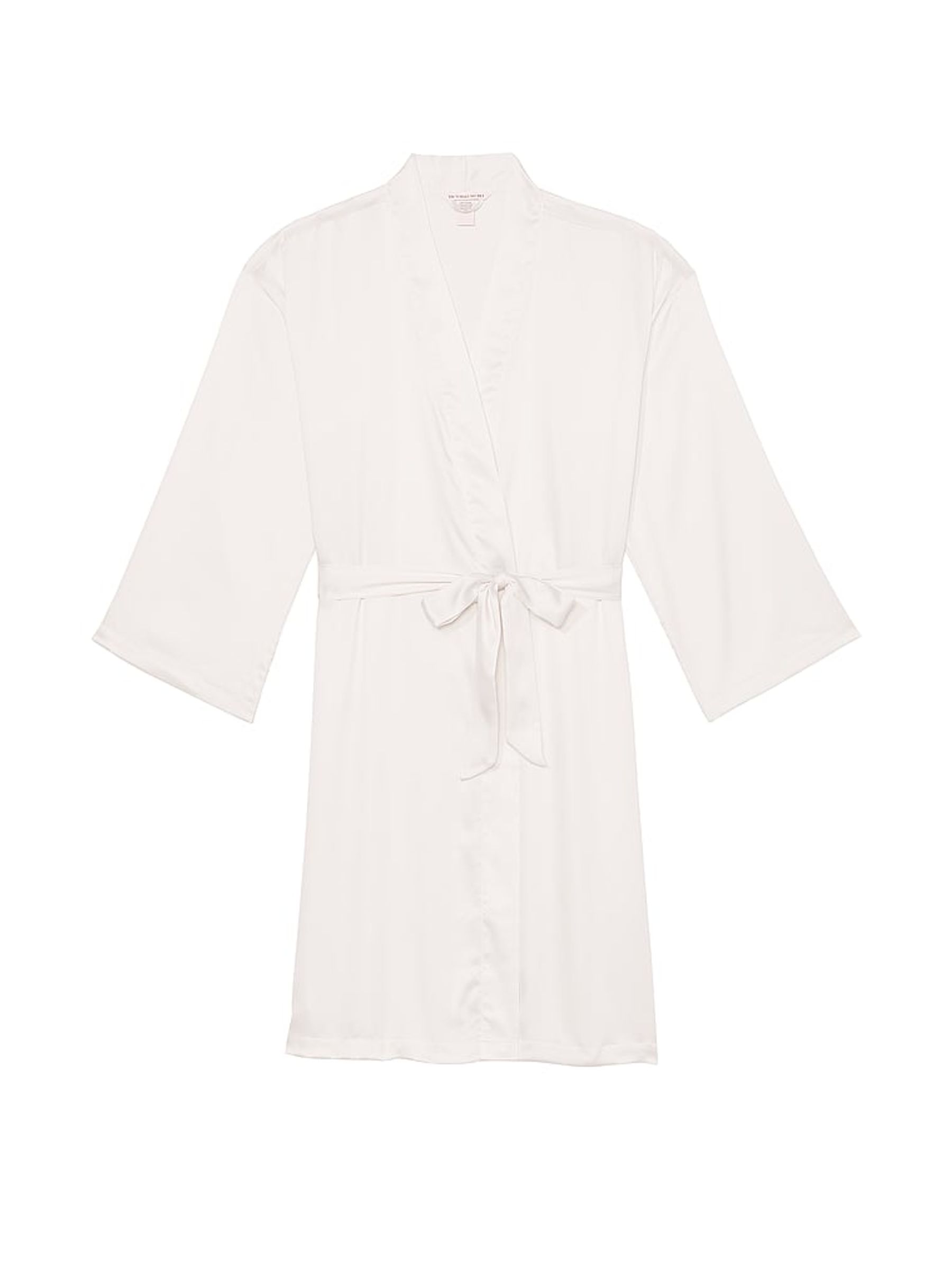 Coconut White Bridal Satin Midi Robe - Image 3 of 3