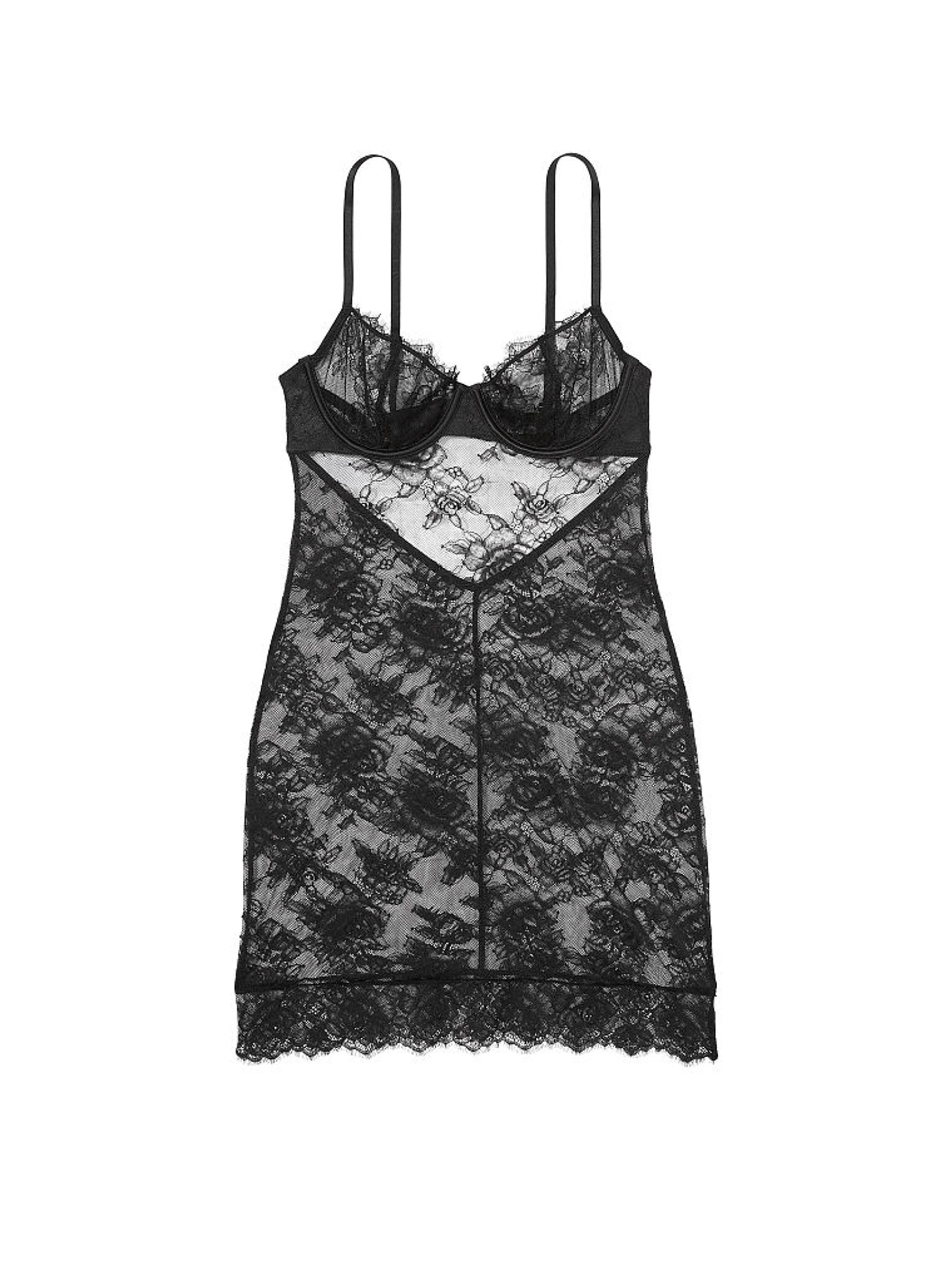 Black Rose Lace Cupped Slip Dress - Image 3 of 3