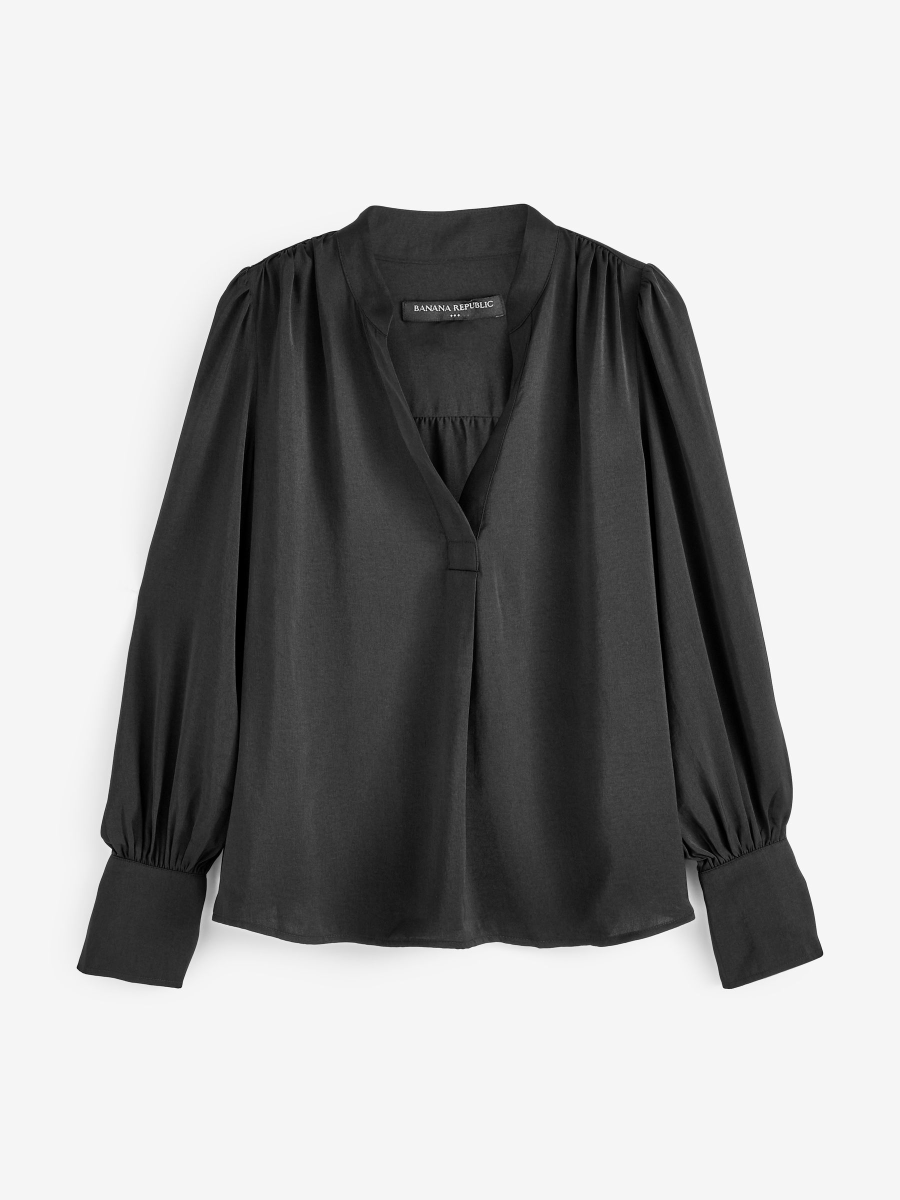 Banana Republic Black Volume Sleeve Blouse - Image 2 of 4