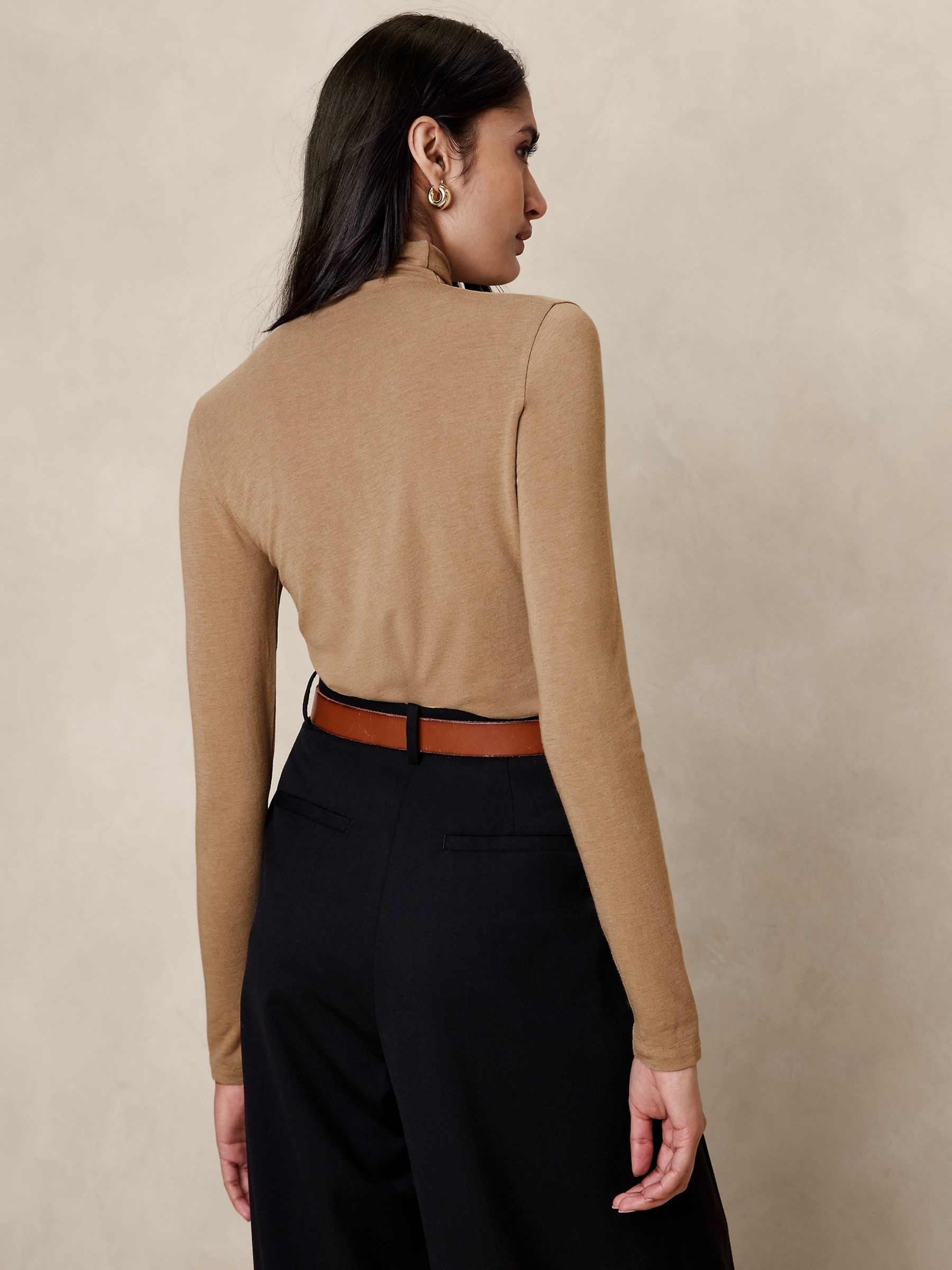 Banana Republic Brown Sabel Wool-Blend Turtleneck Jumper - Image 2 of 4