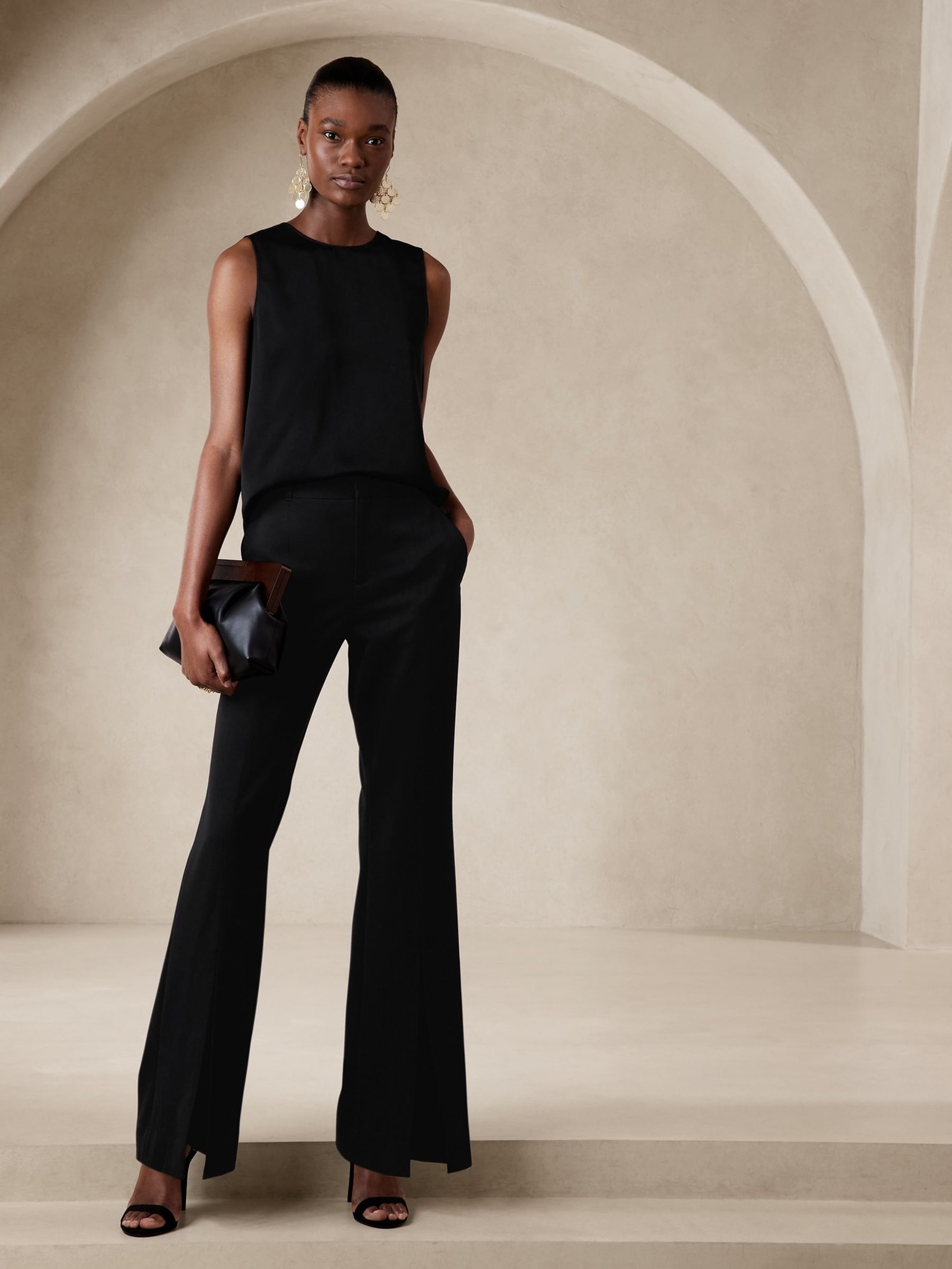 Banana Republic Black Shell Tank Sleeveless Vest - Image 1 of 5