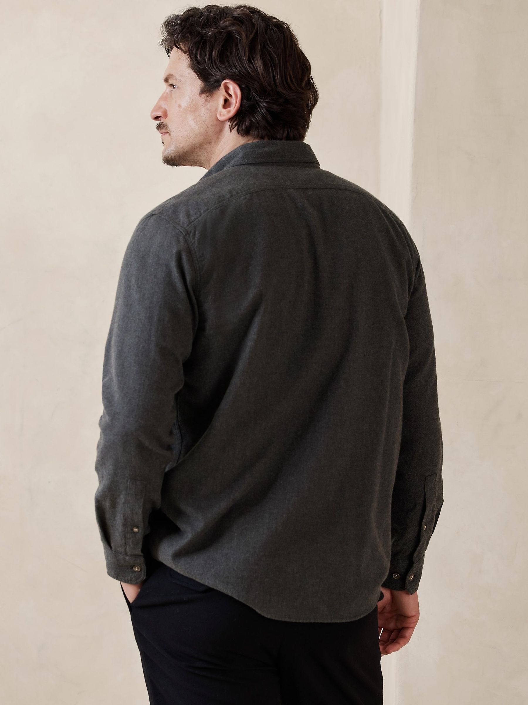 Banana Republic Grey Expedition Flannel Shirt - Image 2 of 4