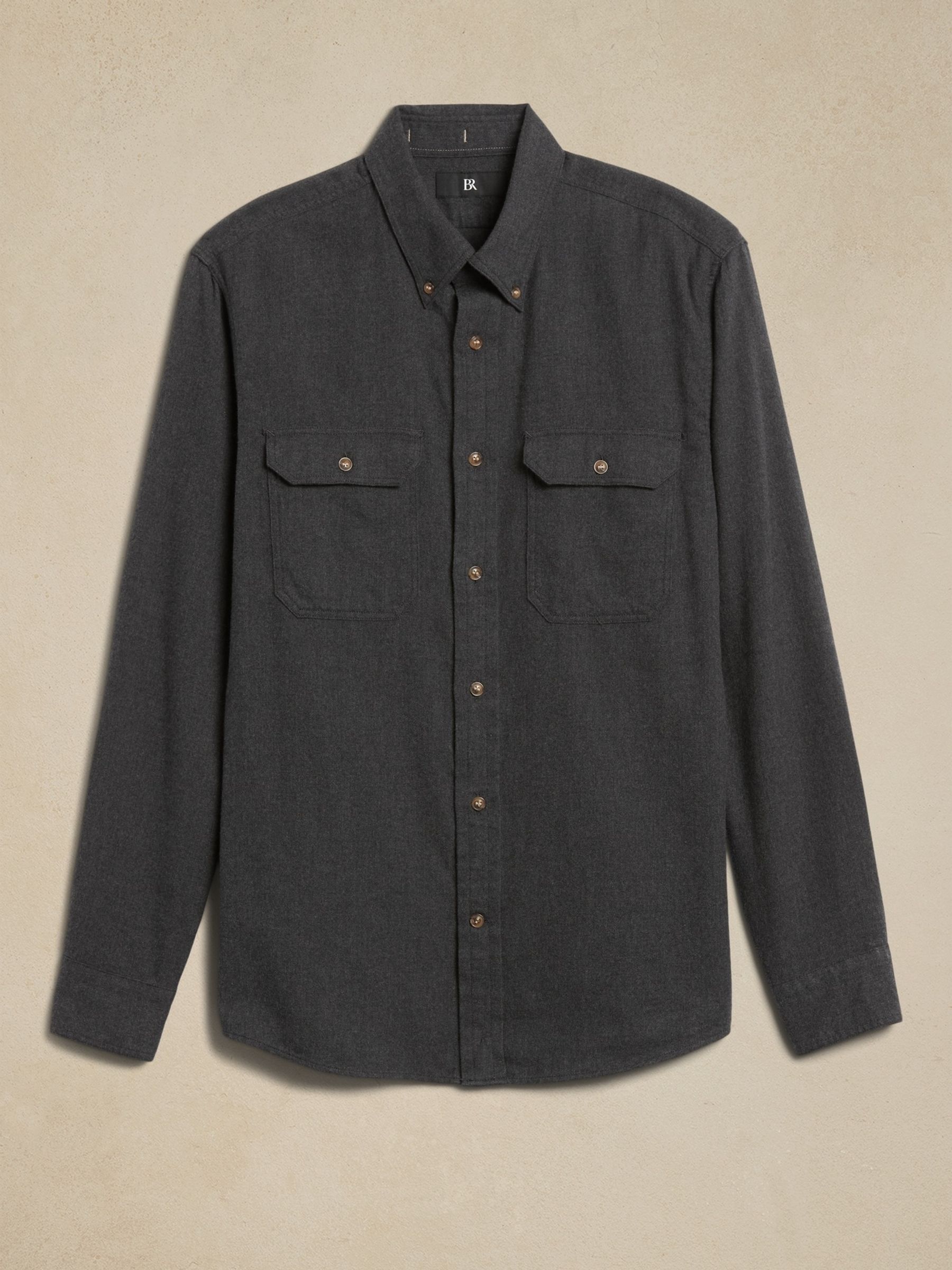 Banana Republic Grey Expedition Flannel Shirt - Image 4 of 4