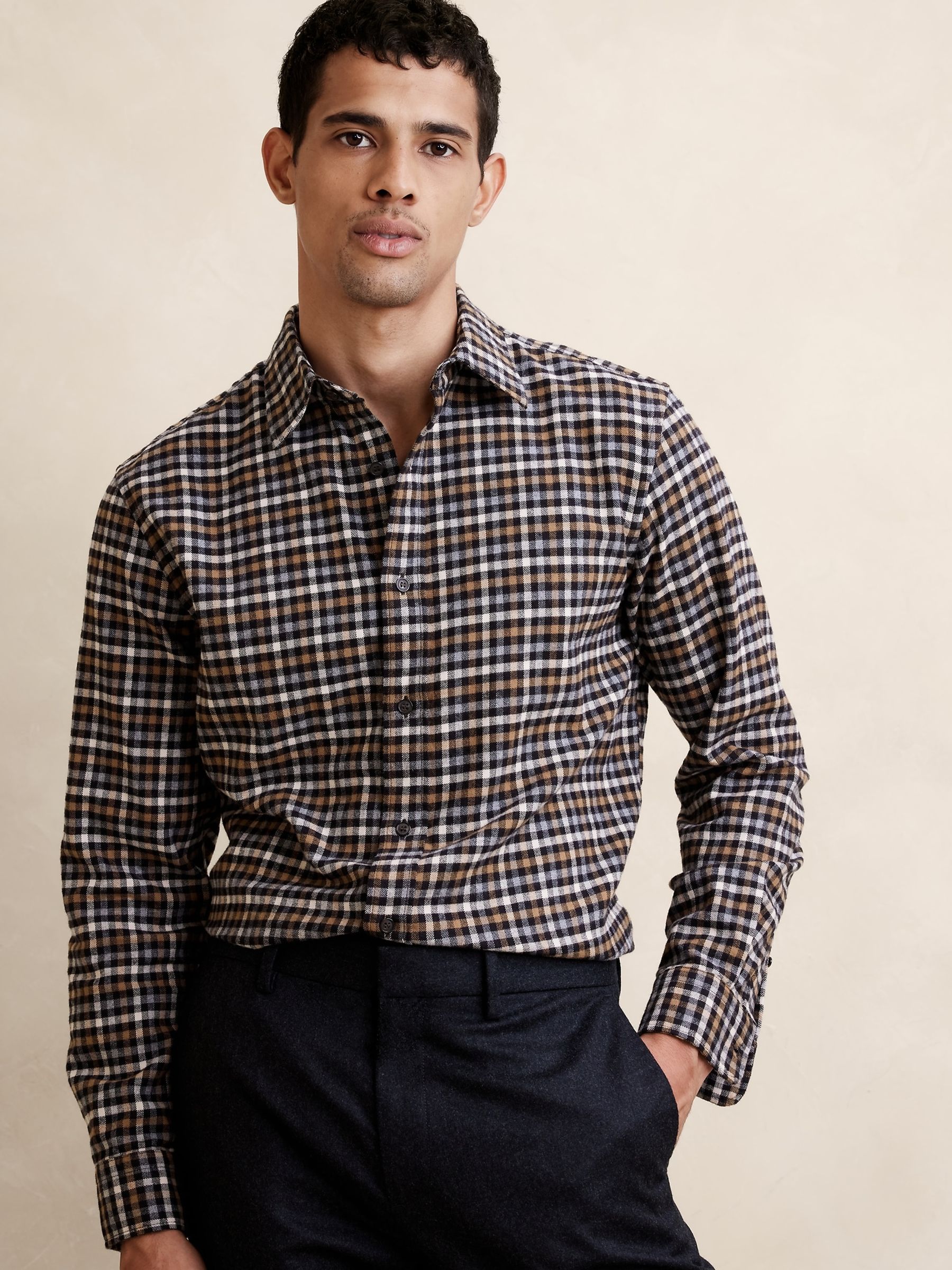 Banana Republic Brown Denny Flannel Shirt - Image 1 of 3