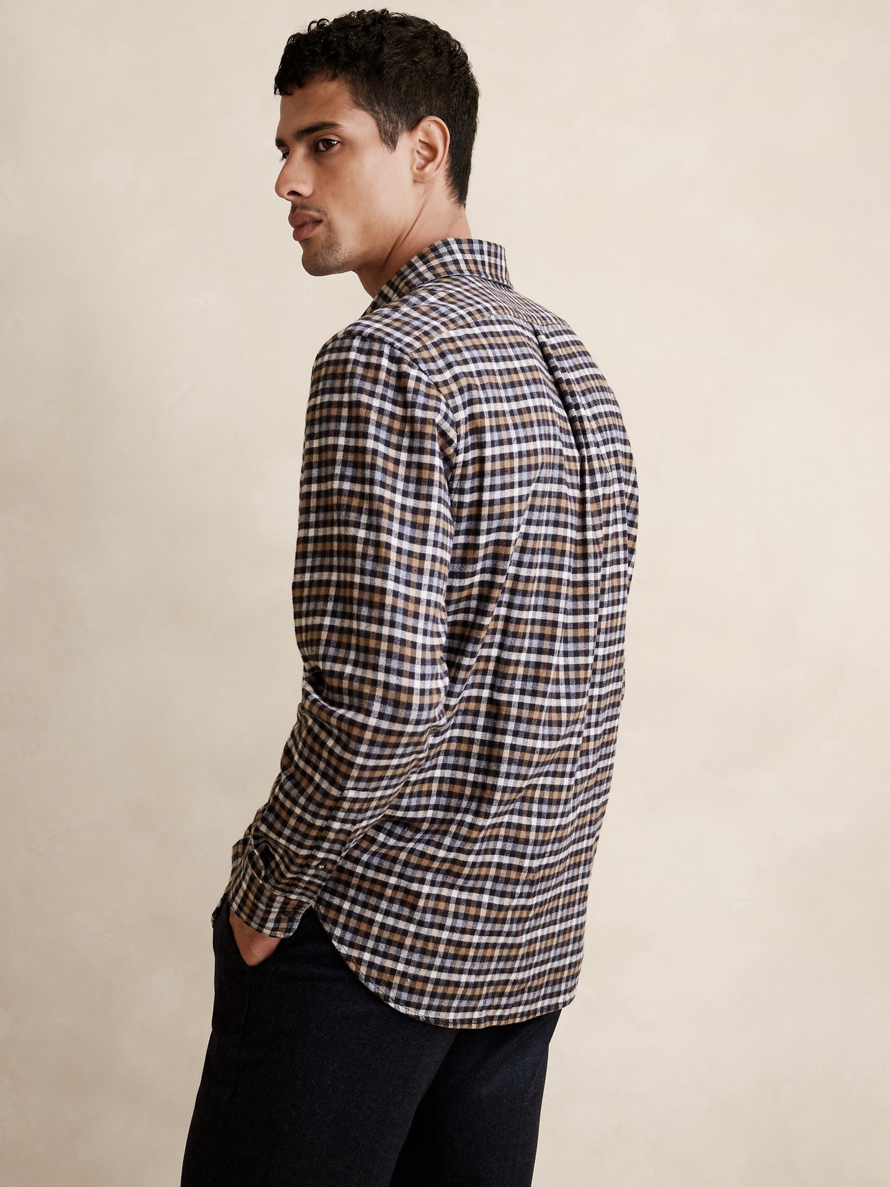 Banana Republic Brown Denny Flannel Shirt - Image 2 of 3