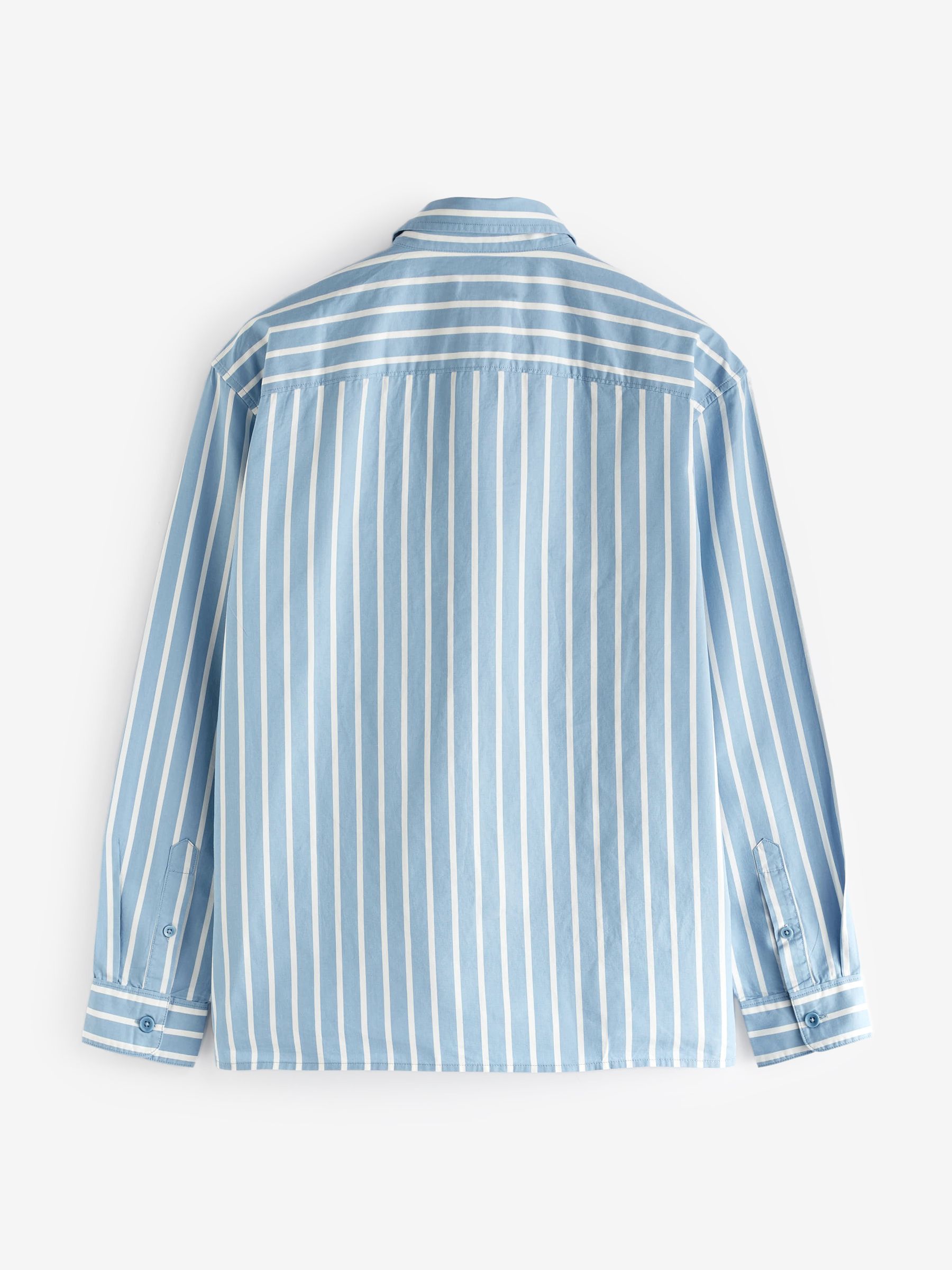 Blue Twill Relaxed Stripe Shirt - Image 2 of 3