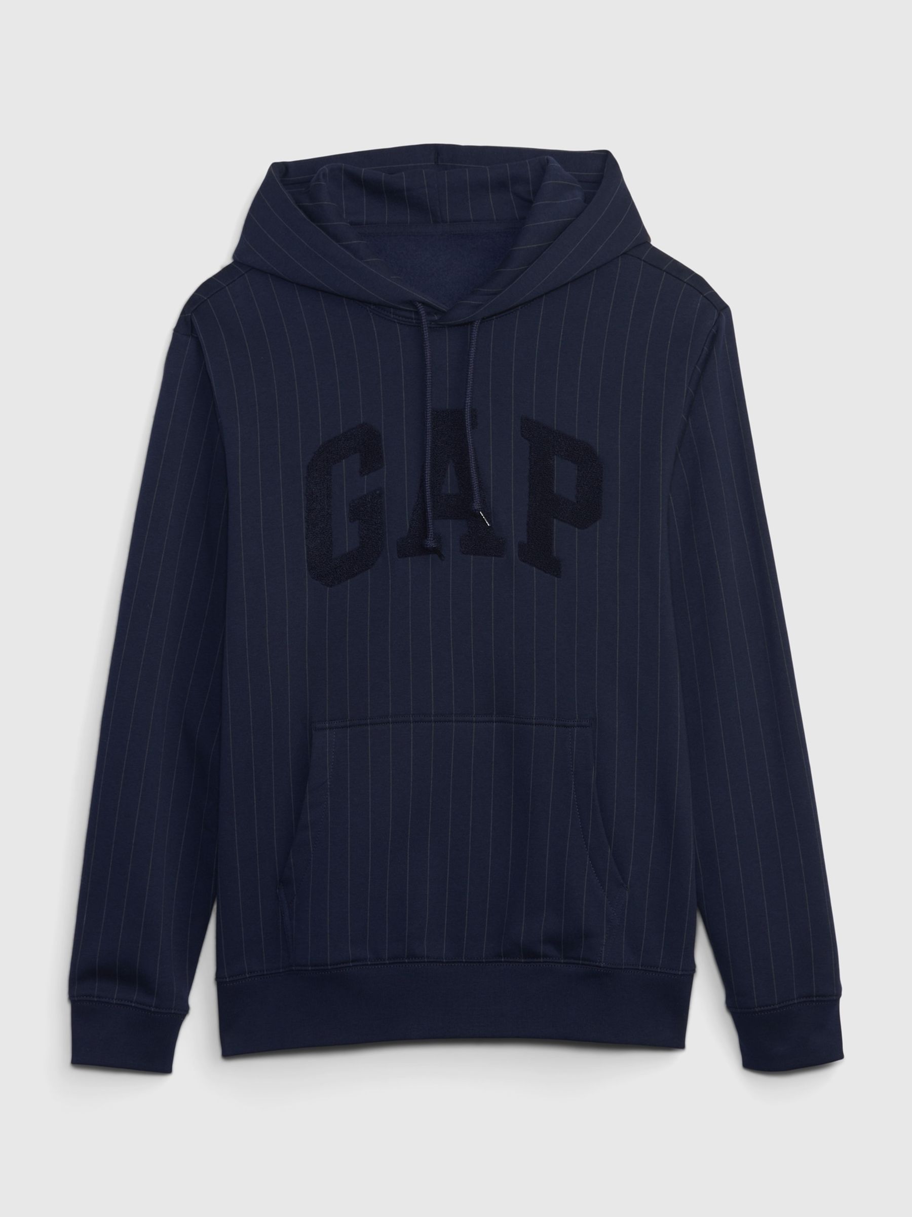 Navy Blue Textured Arch Logo Hoodie - Image 1 of 1