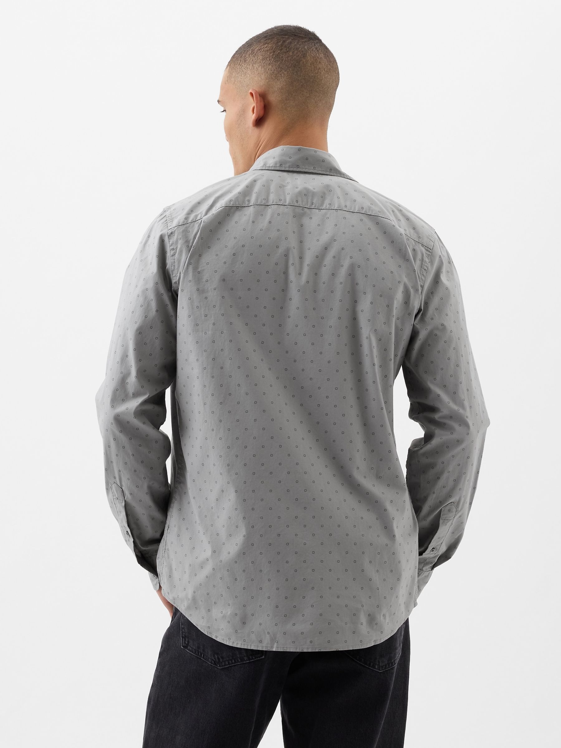 Grey Long Sleeve Pocket Button Up Shirt - Image 2 of 3