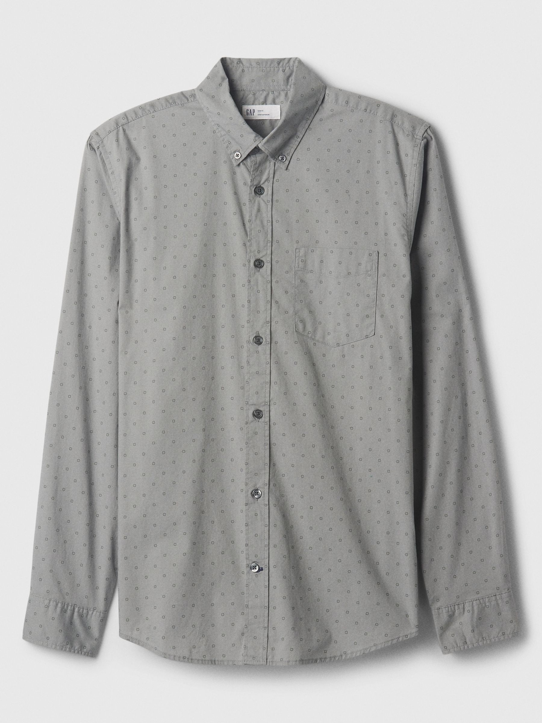 Grey Long Sleeve Pocket Button Up Shirt - Image 3 of 3