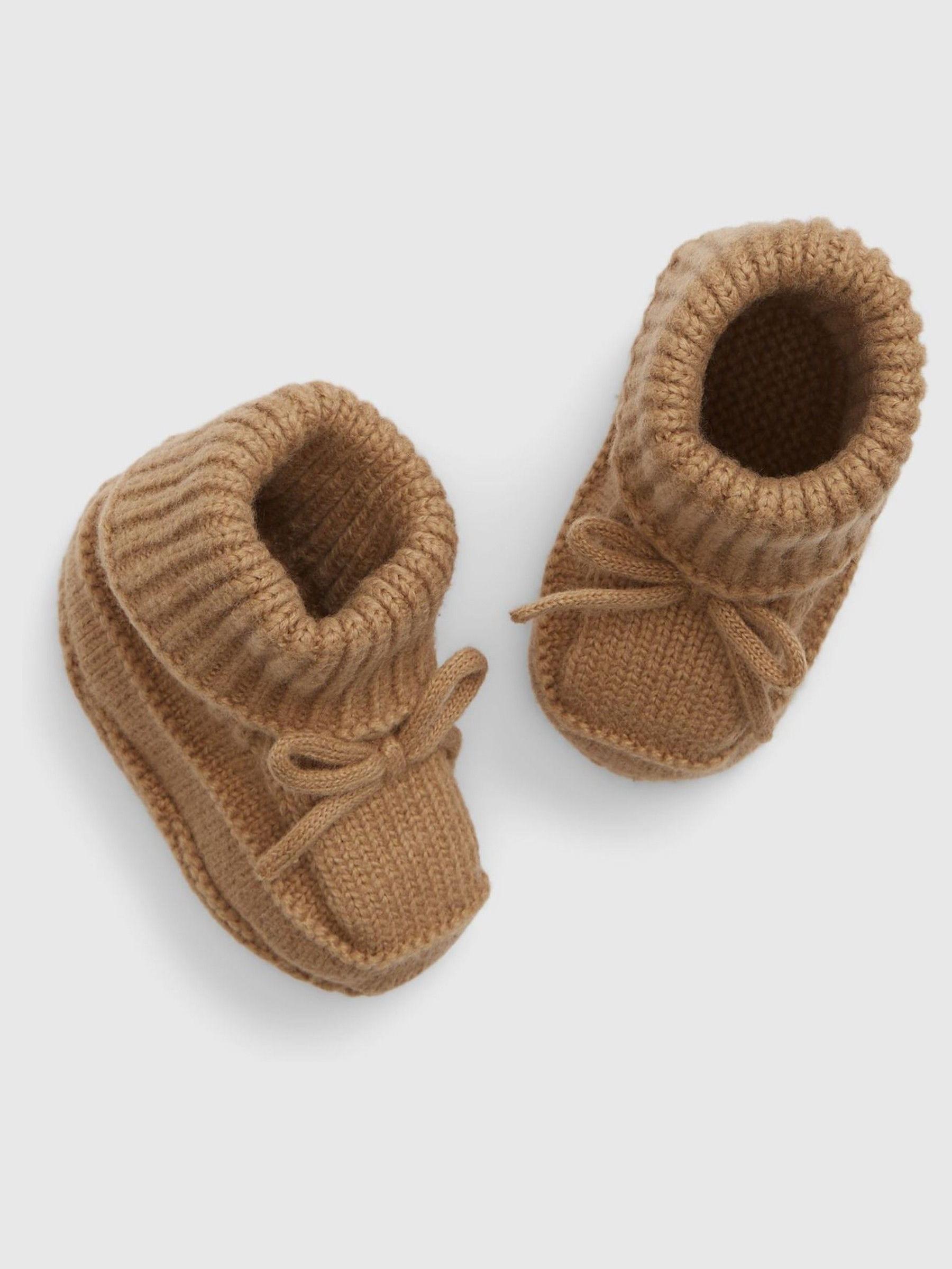 Brown CashSoft Knit Booties - Image 1 of 2