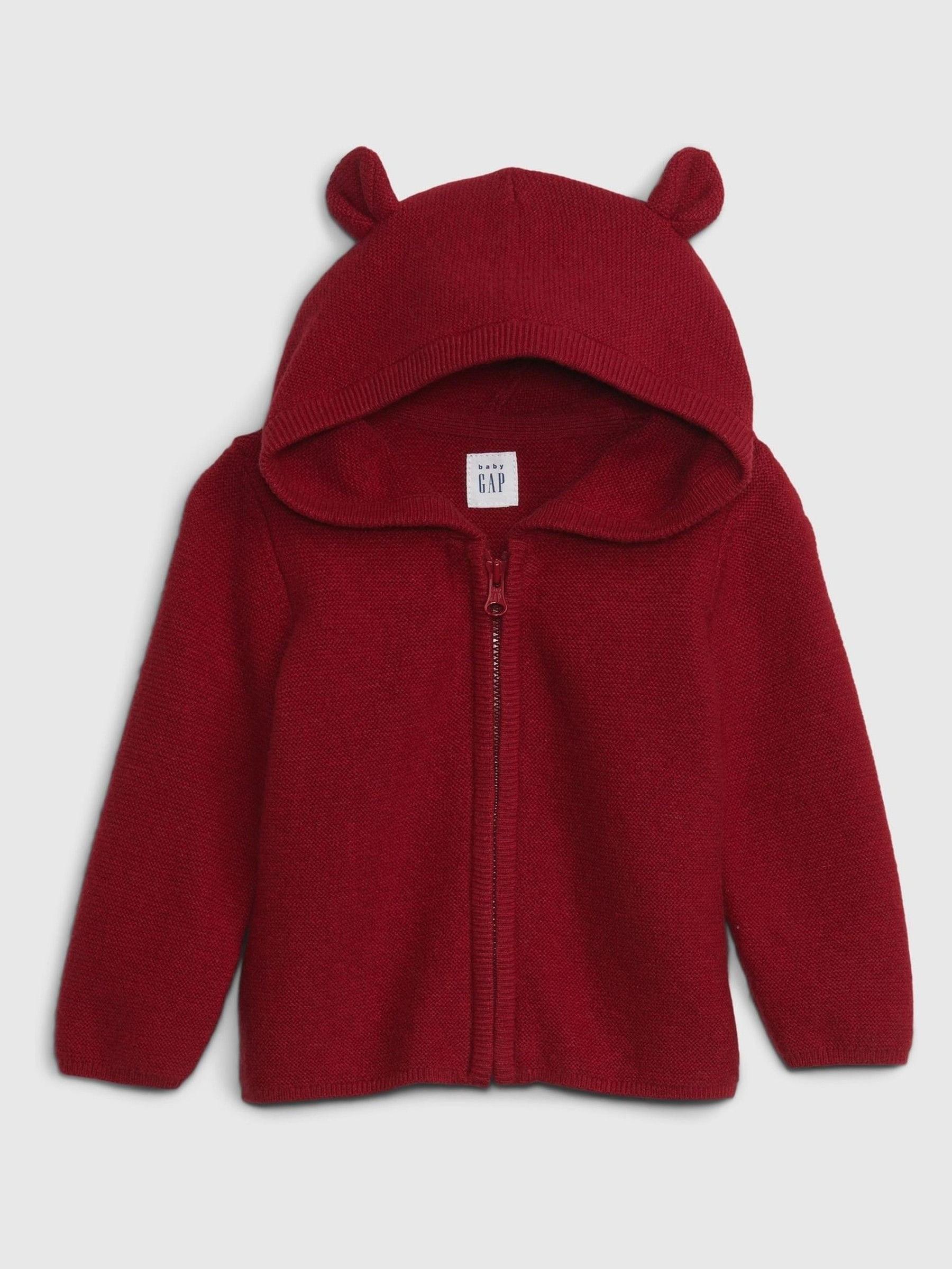 Red CashSoft Hooded Knit Zip Cardigan (Newborn - 24mths) - Image 1 of 1