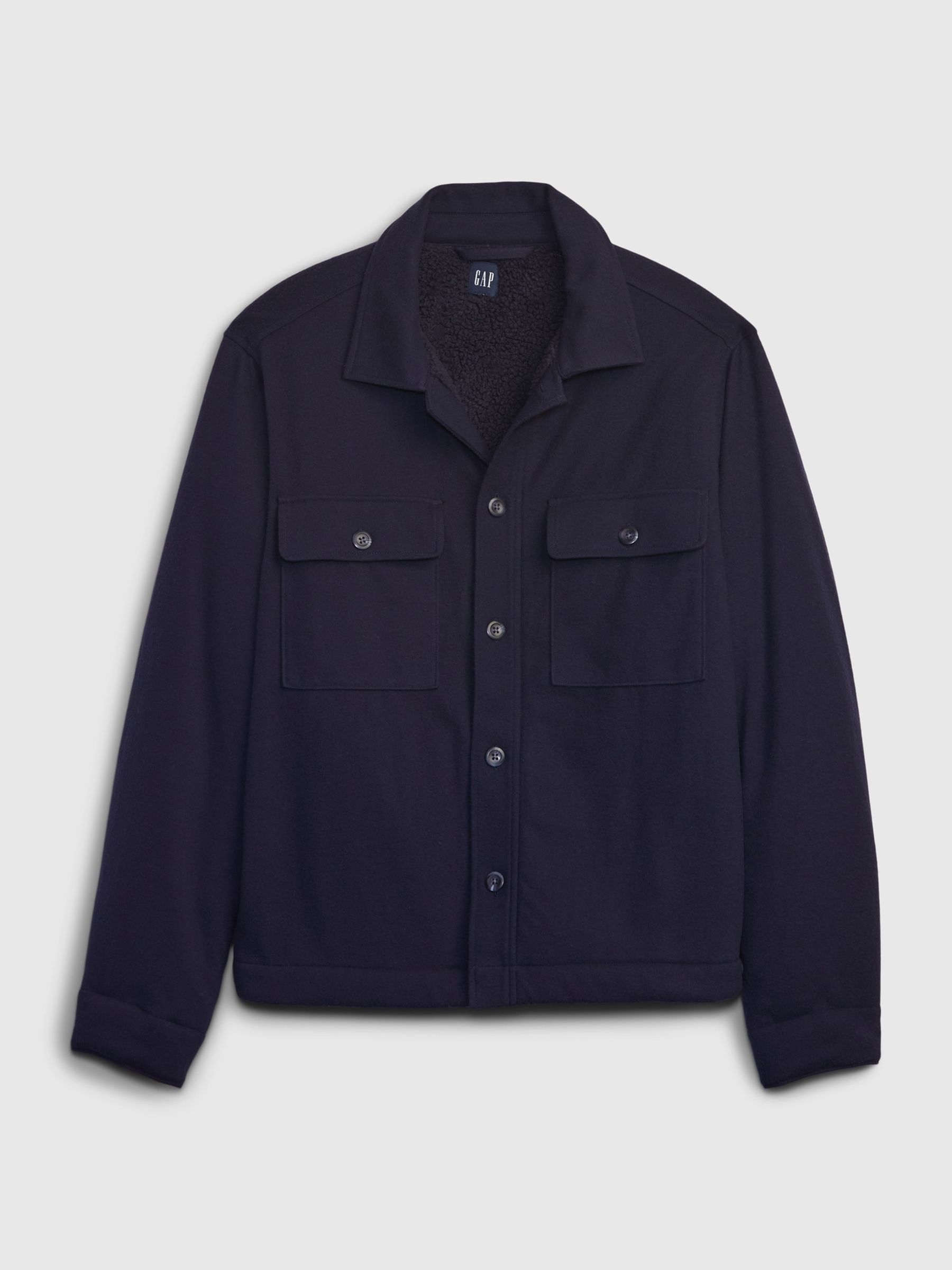 Navy Blue Fleece Lined Front Pocket Jacket - Image 4 of 4