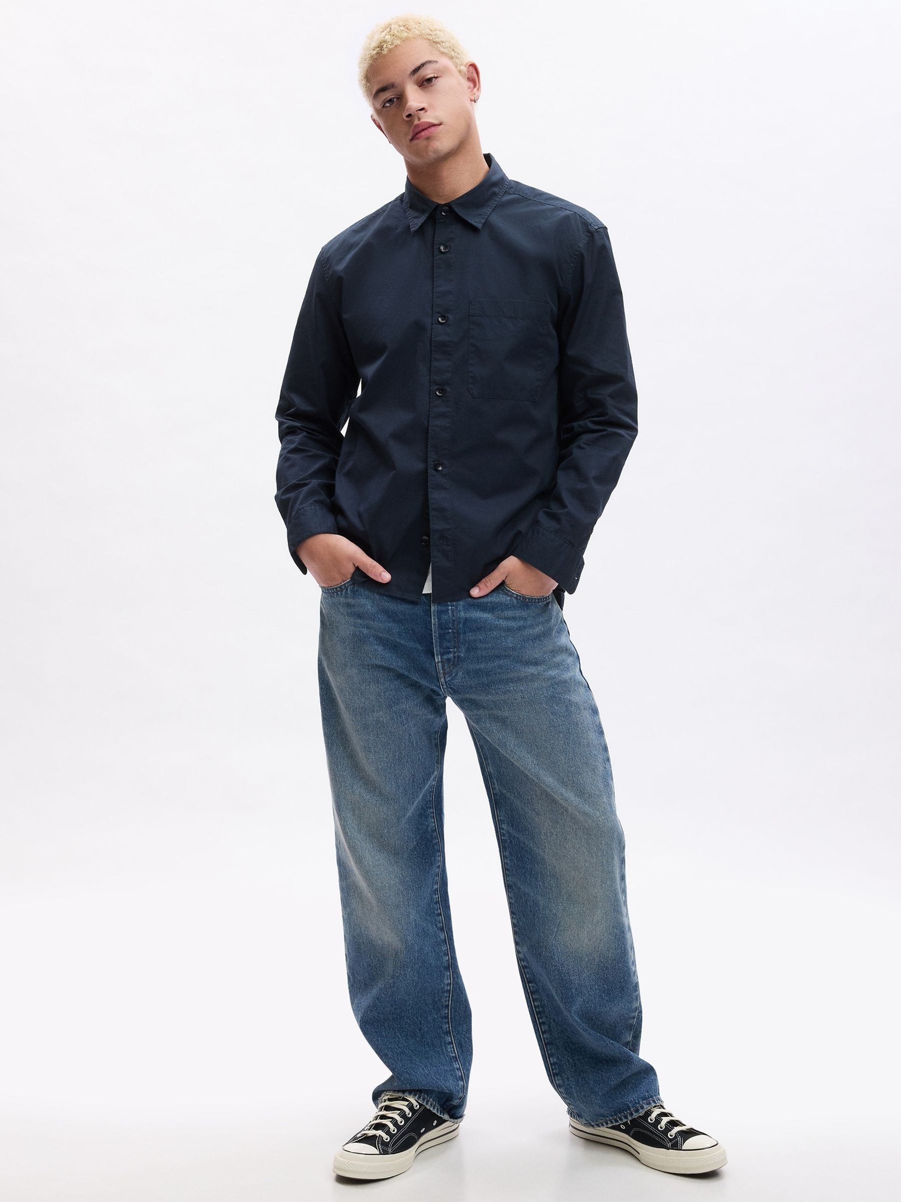 Blue Poplin Long Sleeve Shirt - Image 1 of 1
