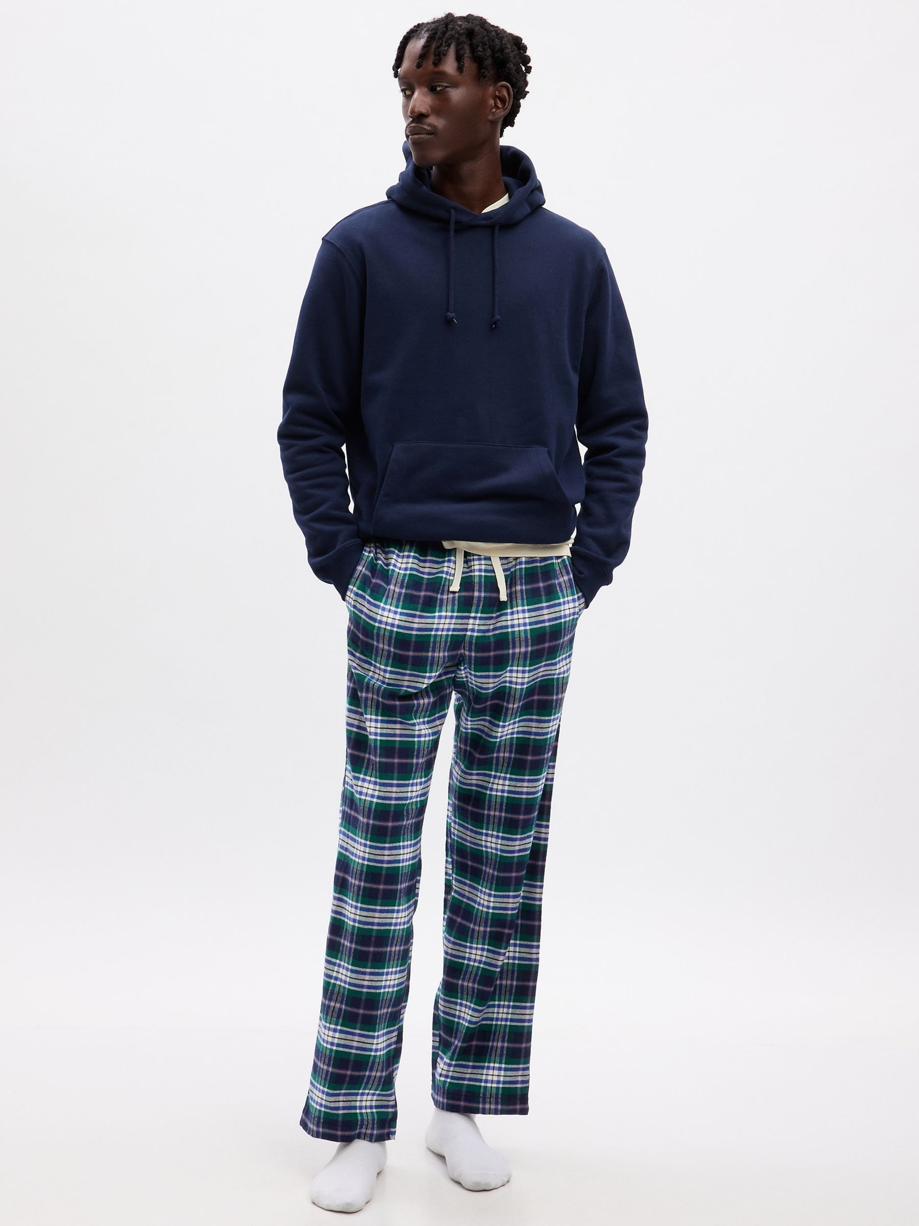 Blue Flannel Check Pyjama Bottoms - Image 1 of 1