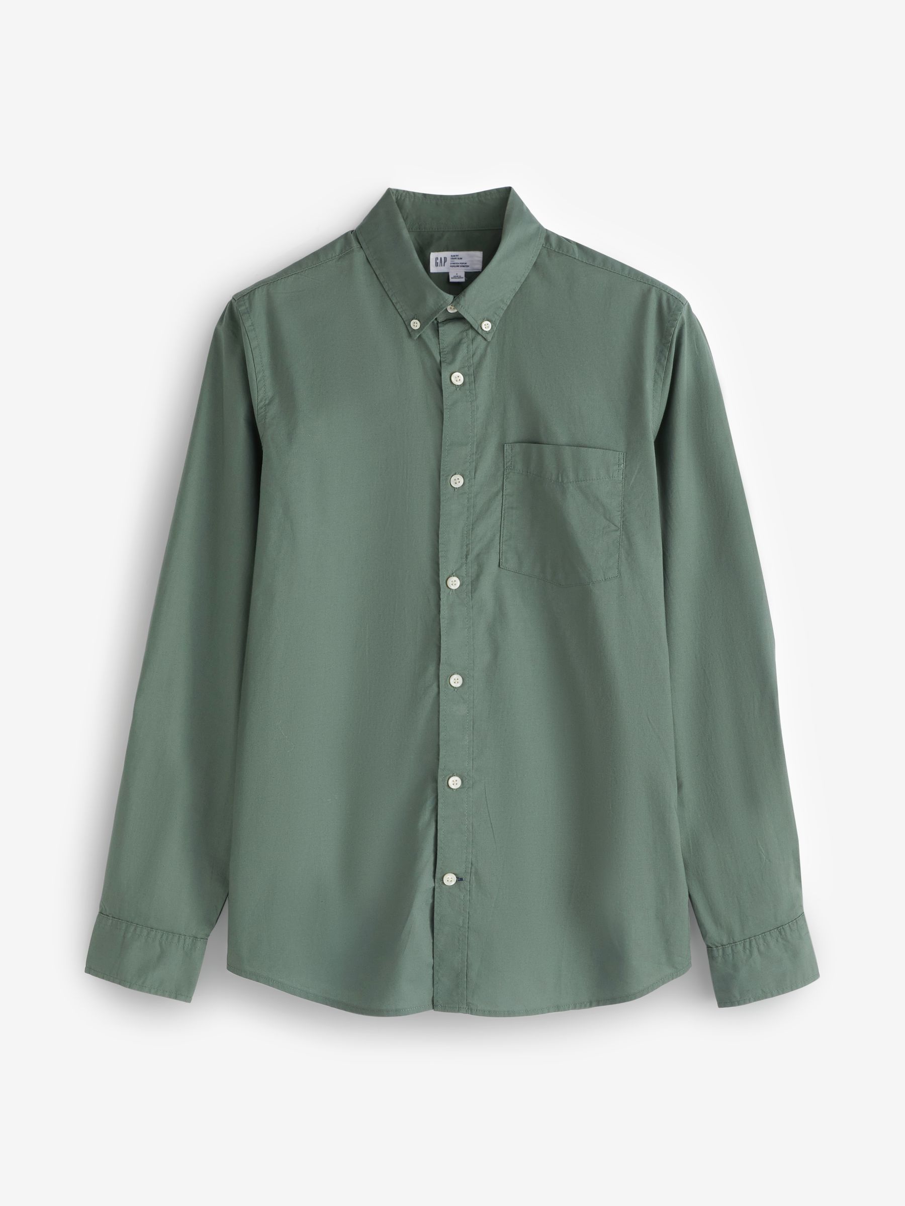 Green Long Sleeve Pocket Button Up Shirt - Image 1 of 3