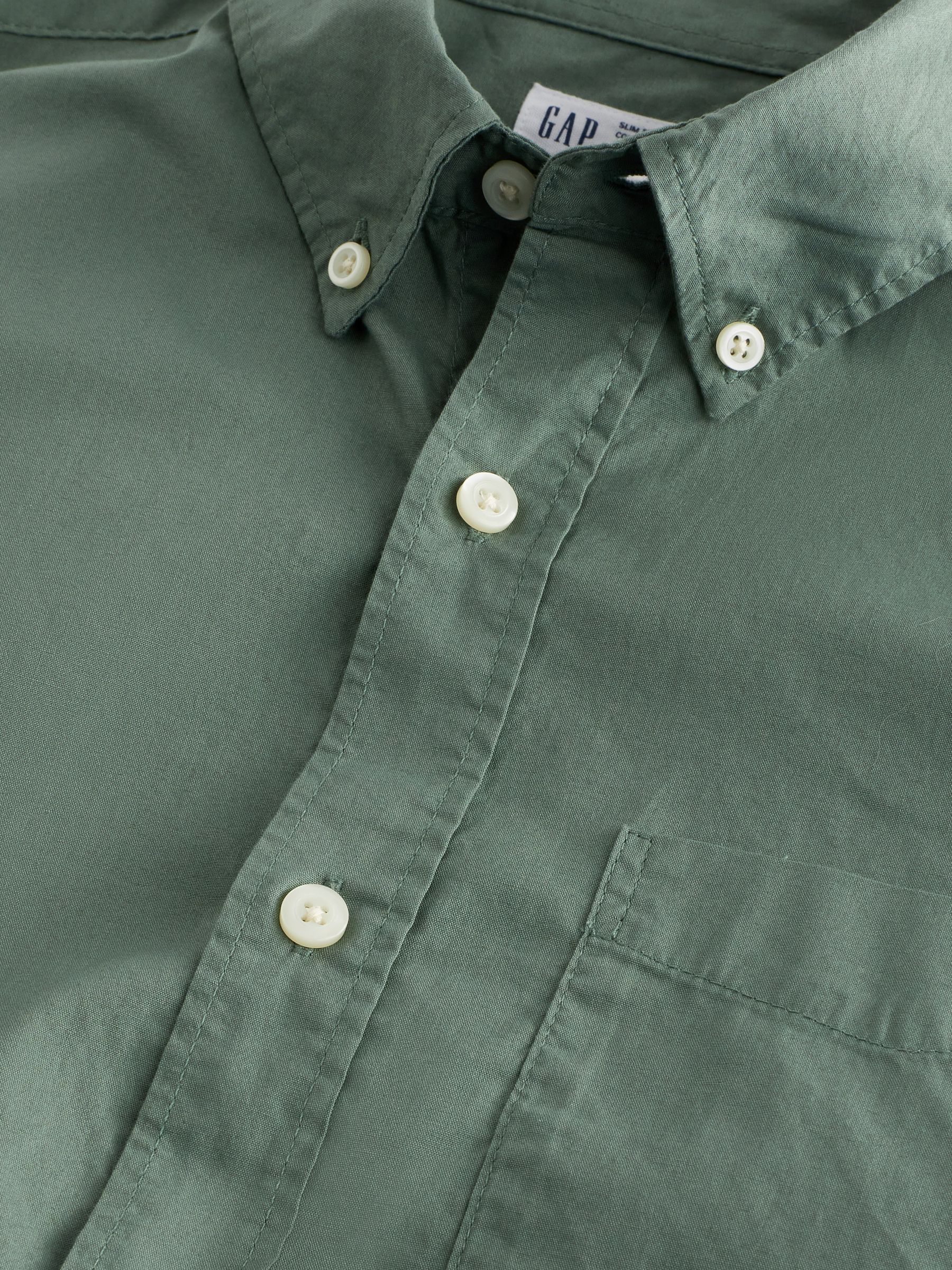 Green Long Sleeve Pocket Button Up Shirt - Image 3 of 3