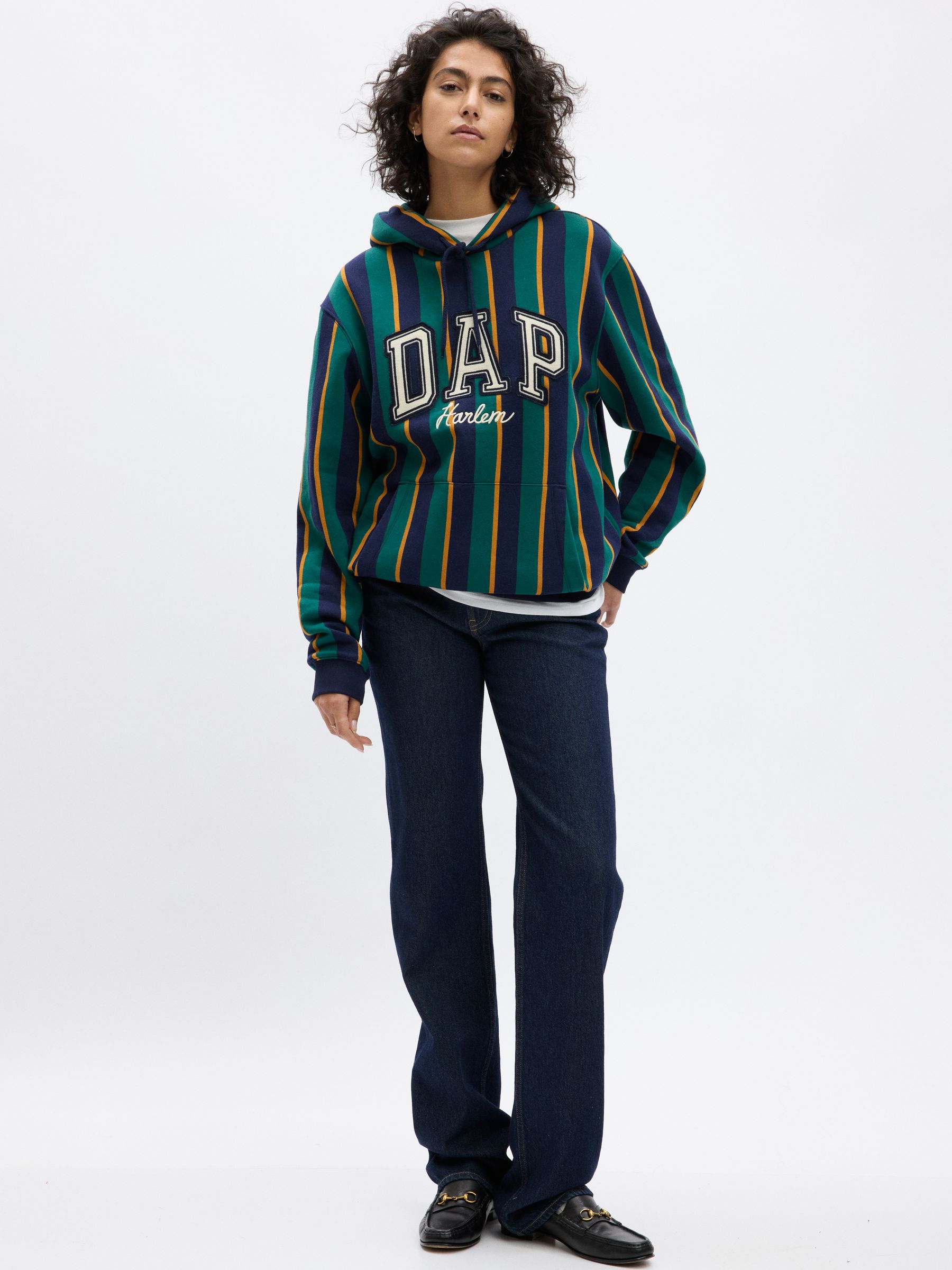 Green Stripe Dapper Dan Logo Hoodie - Image 1 of 4
