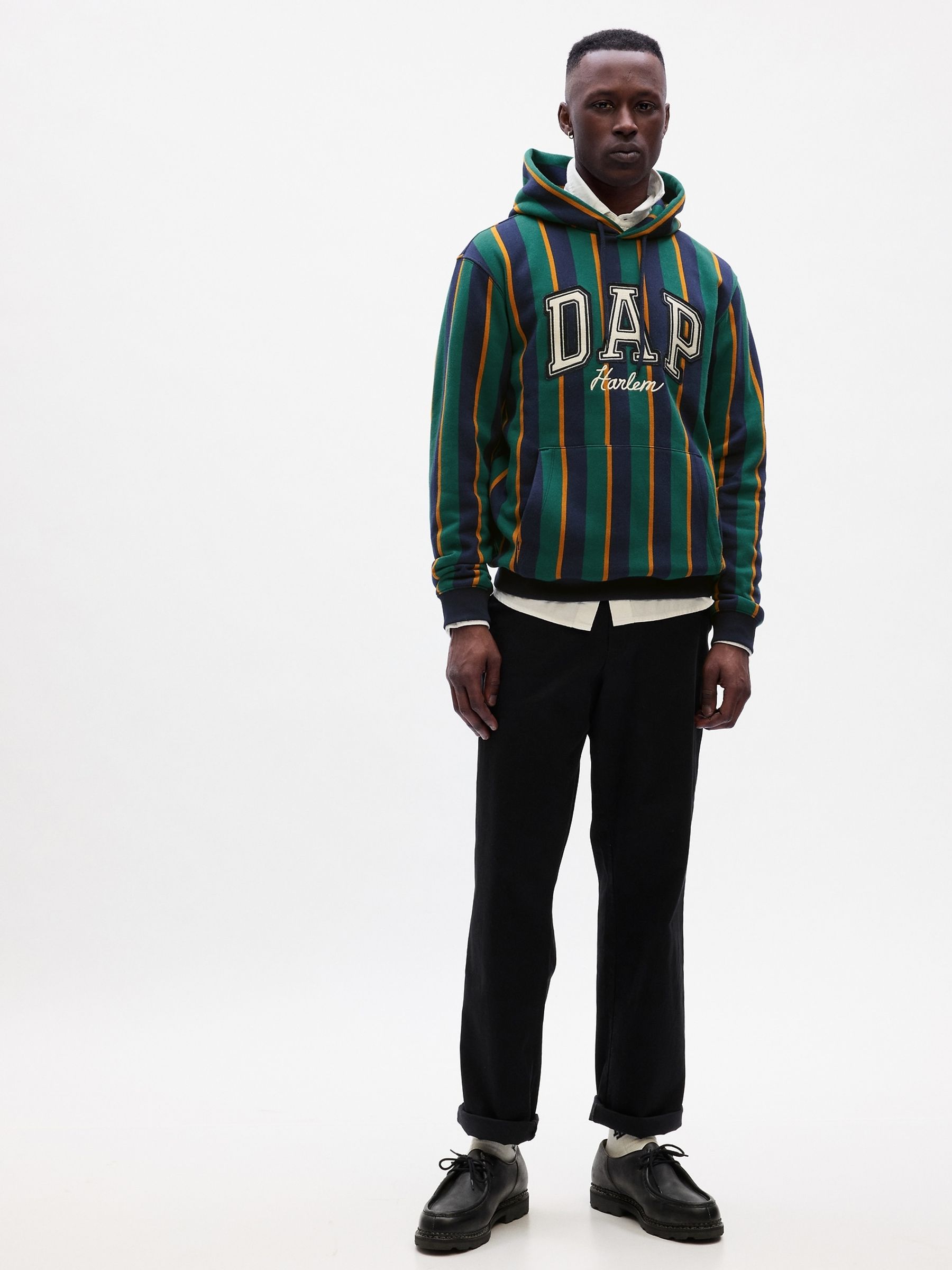 Green Stripe Dapper Dan Logo Hoodie - Image 3 of 4
