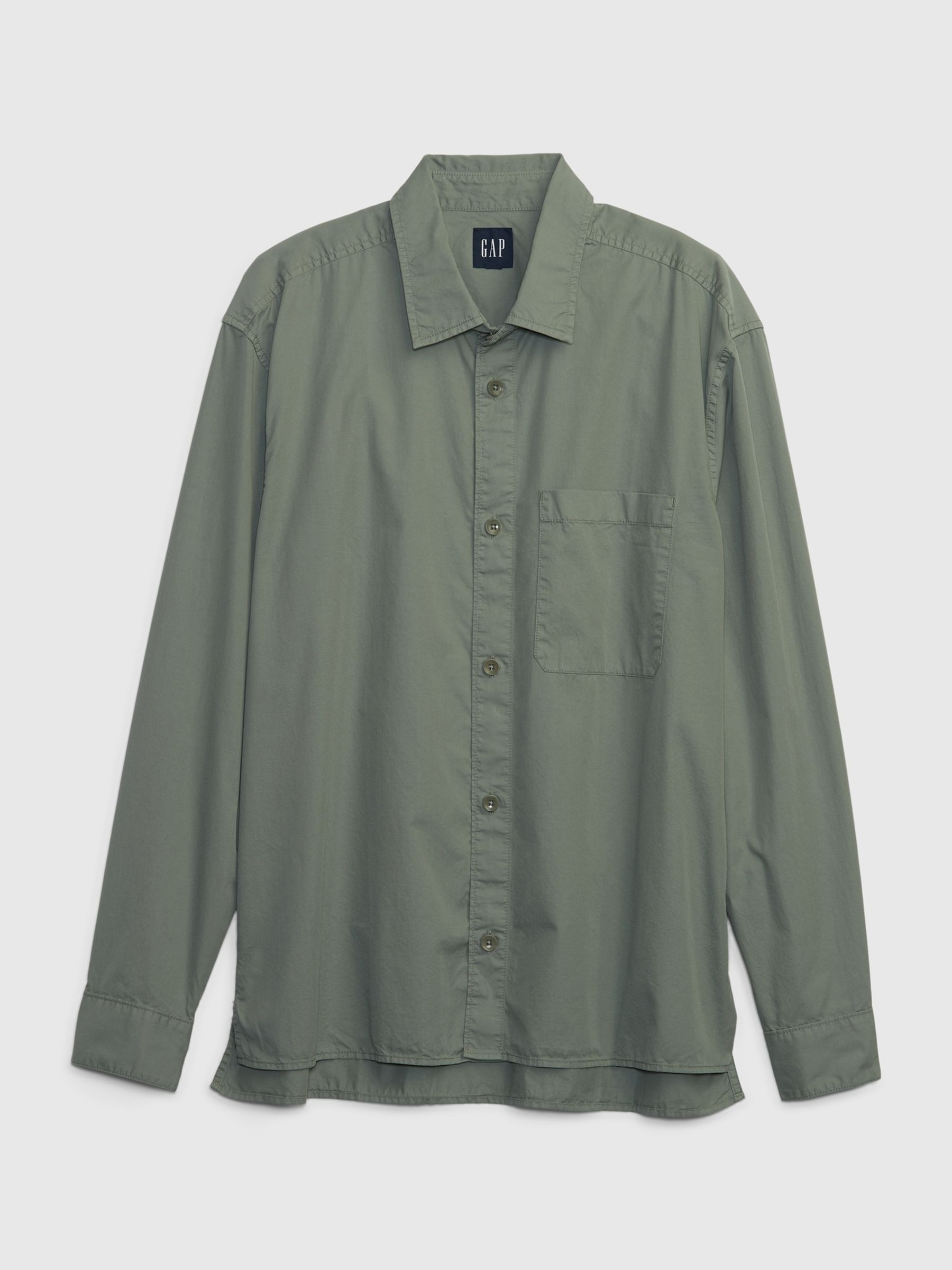 Green Poplin Long Sleeve Shirt - Image 4 of 4