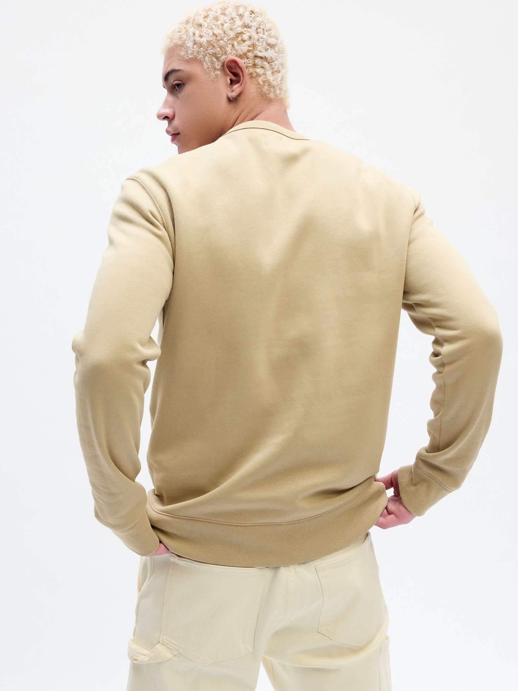 Beige Original Logo Crew Neck Sweatshirt - Image 2 of 2