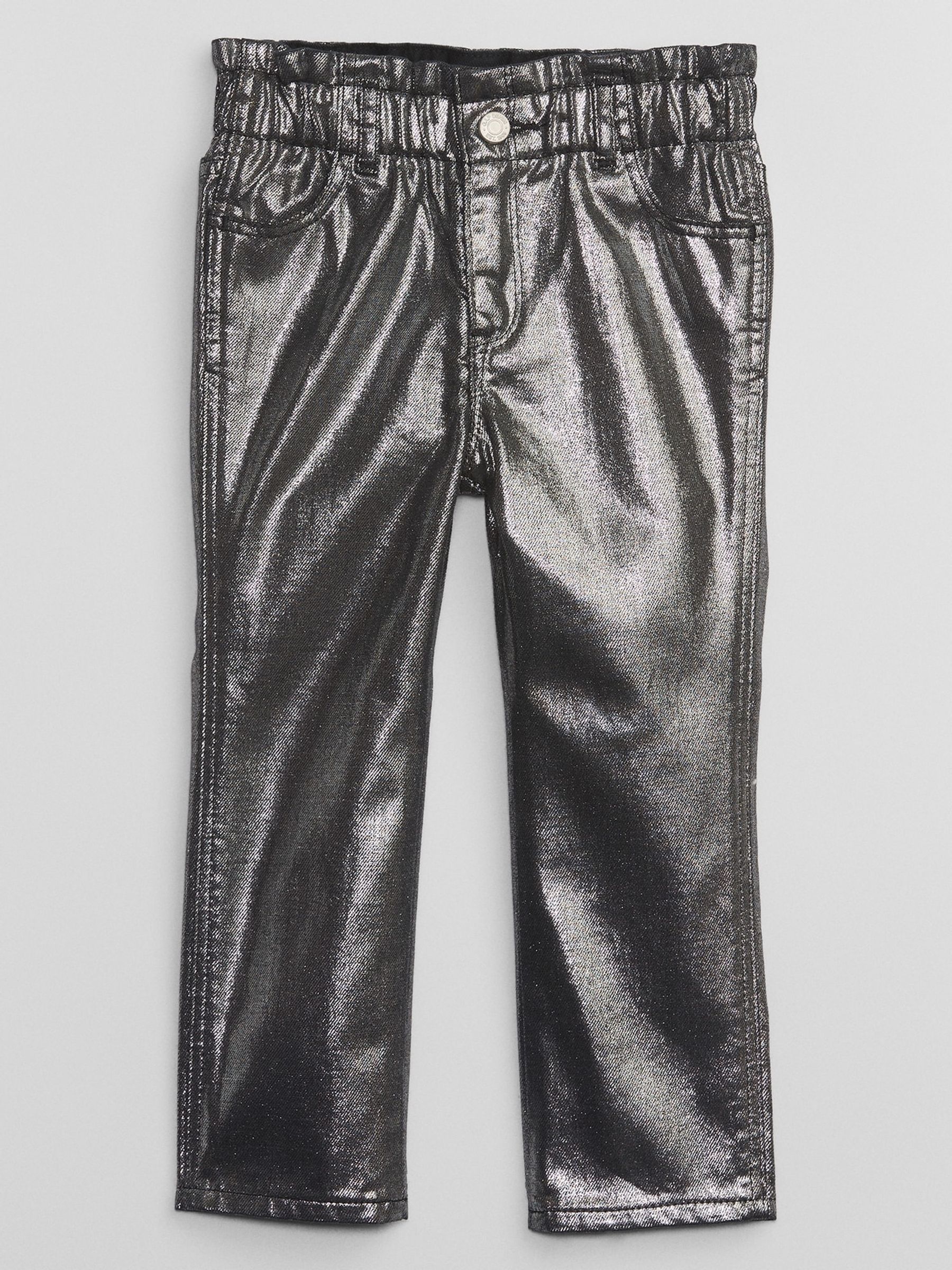 Silver Metallic Paperbag Washwell Jeans - Image 1 of 1