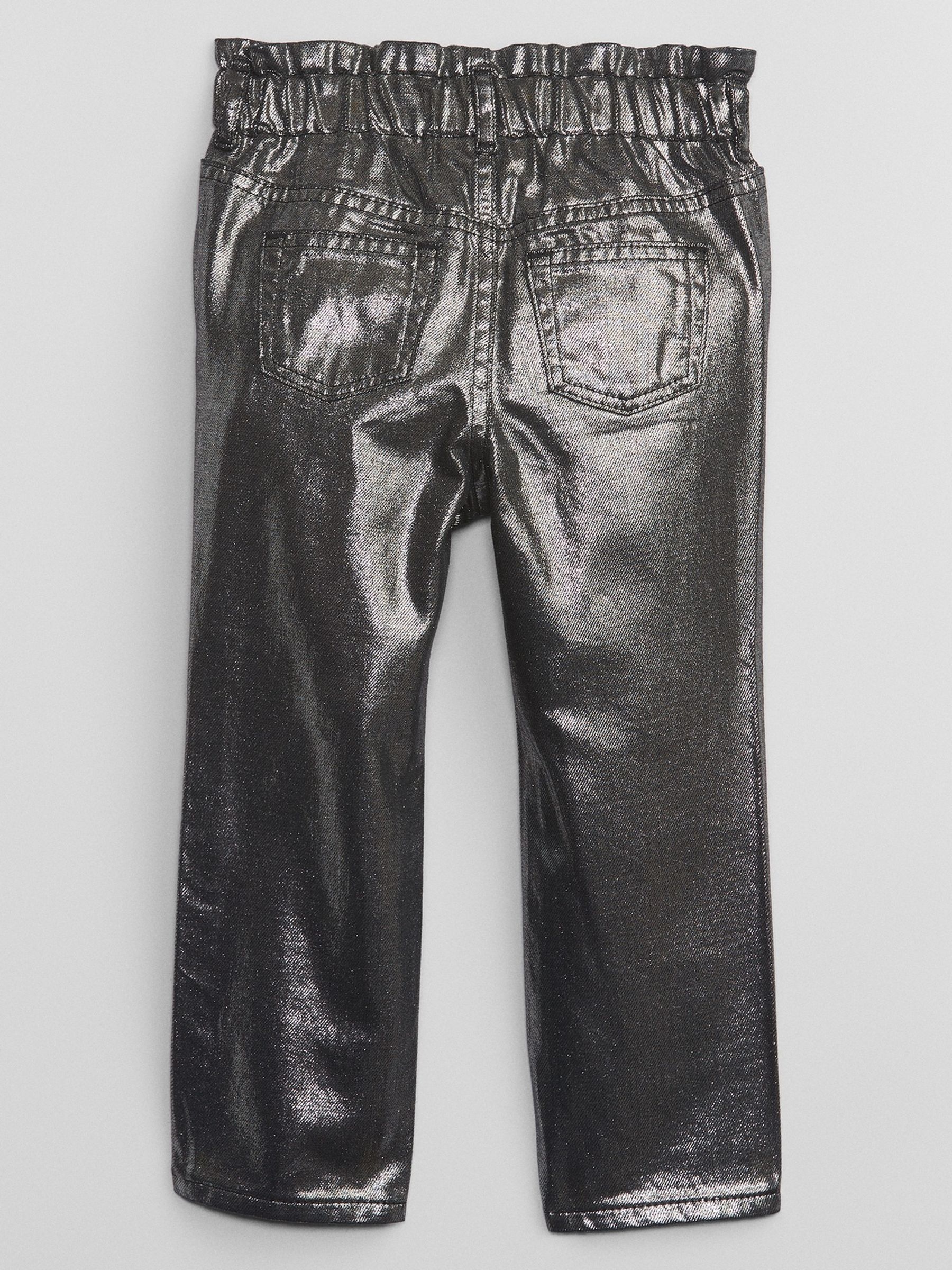 Silver Metallic Paperbag Washwell Jeans - Image 2 of 3