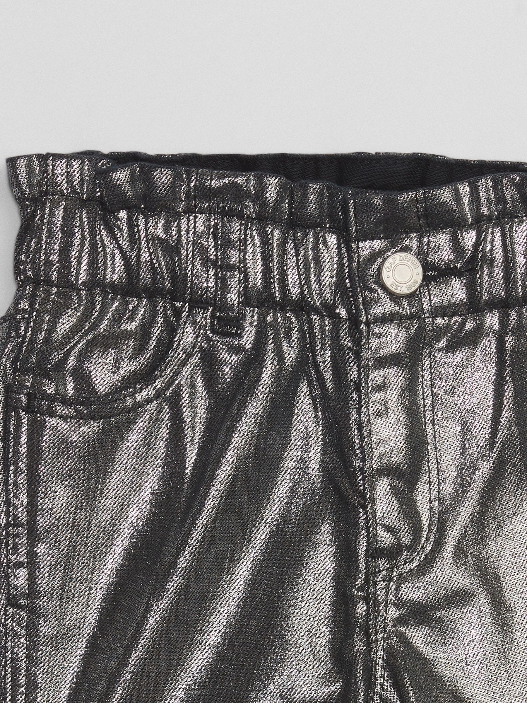 Silver Metallic Paperbag Washwell Jeans - Image 3 of 3