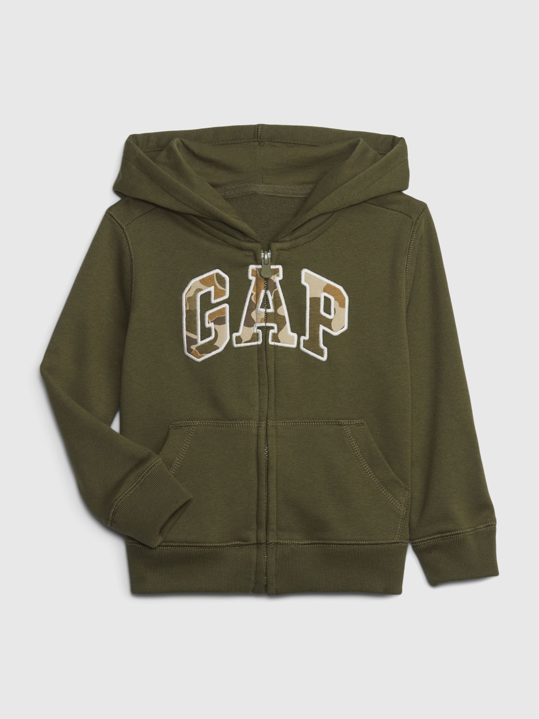 Green Camo Logo Zip Up Hoodie (12mths-5yrs) - Image 1 of 3