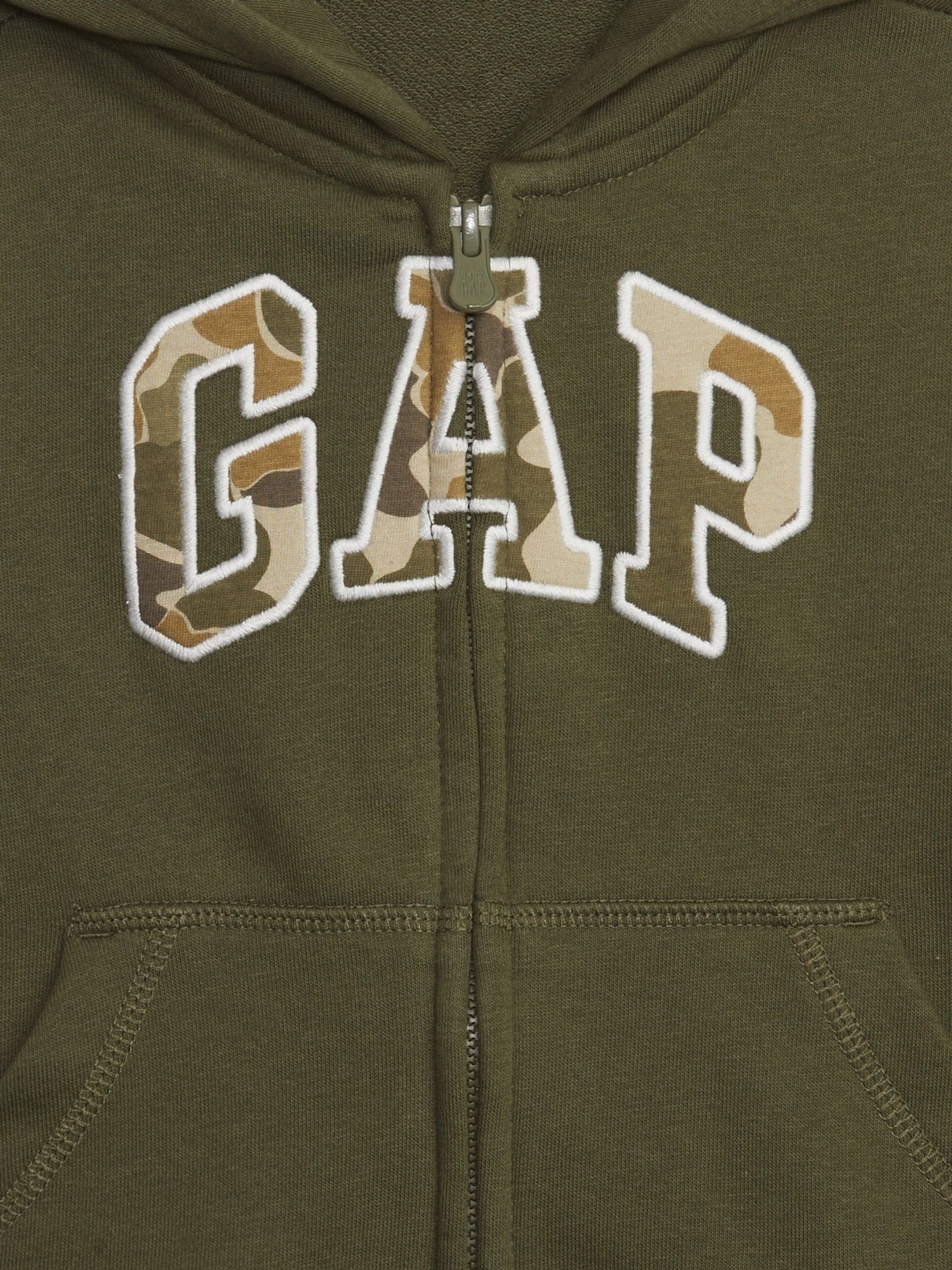 Green Camo Logo Zip Up Hoodie (12mths-5yrs) - Image 3 of 3