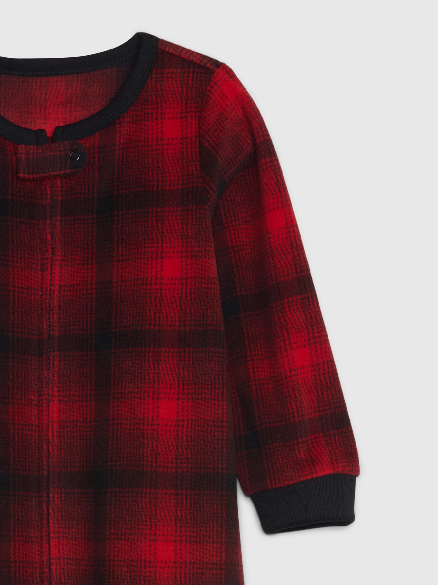 Red & Black Check Print Pyjama Footed Toddler Sleepsuit - Image 2 of 2
