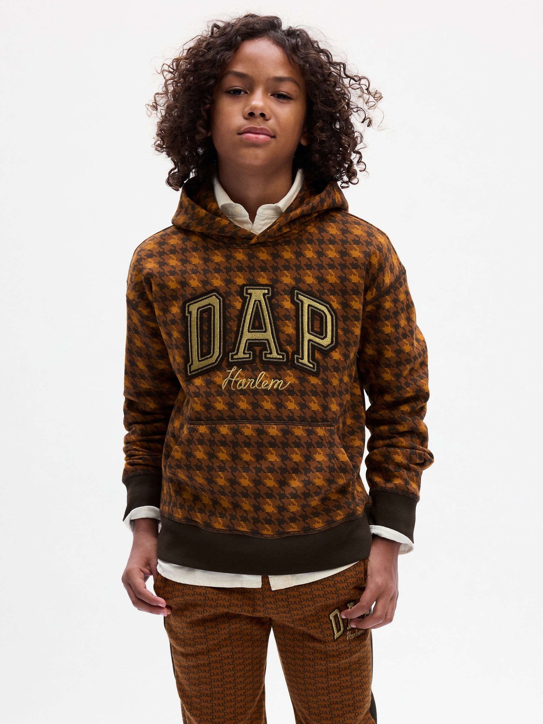 Brown Dapper Dan Kids Logo Hoodie (4-13yrs) - Image 1 of 6