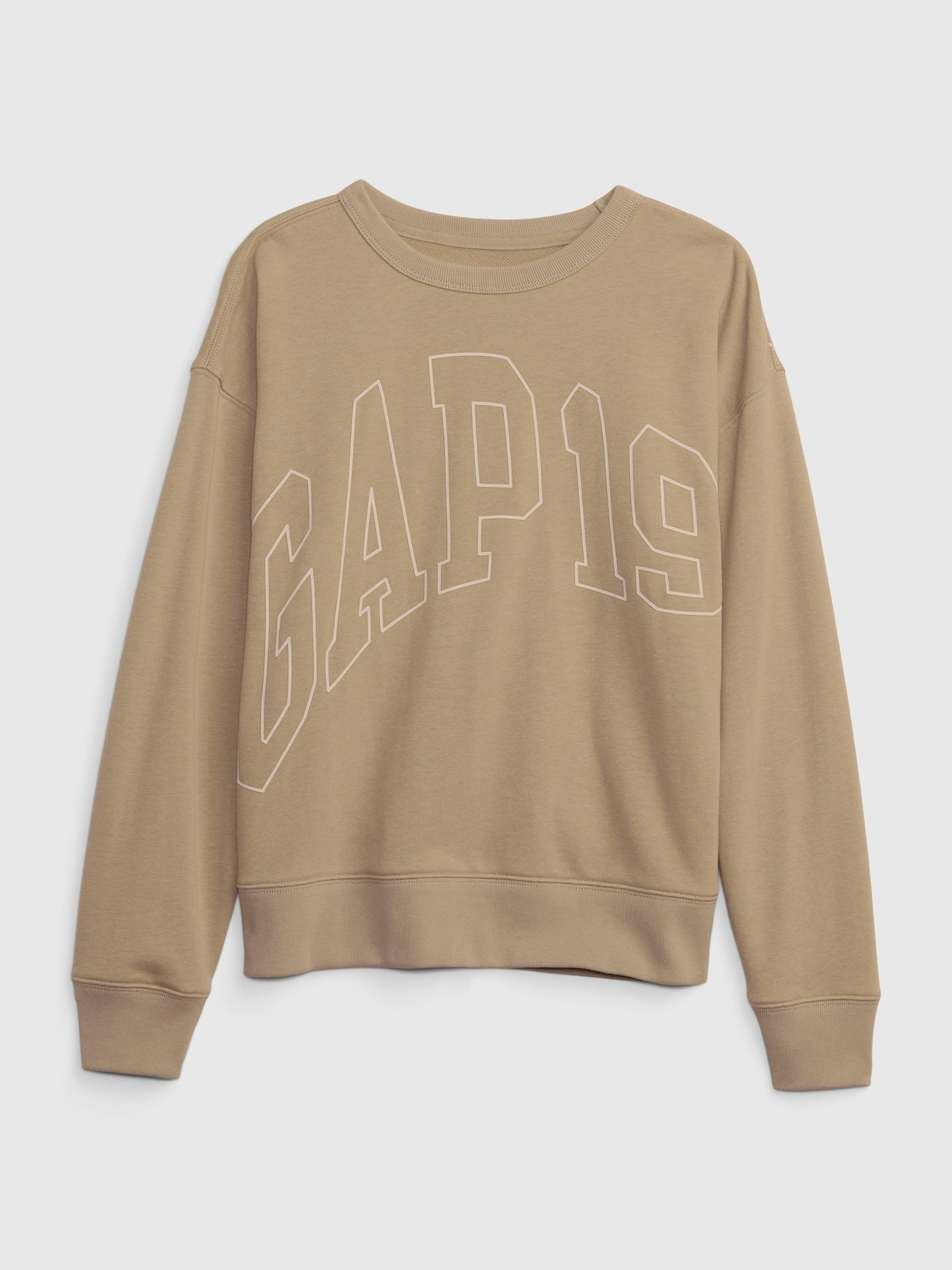 Beige 1969 Logo Long Sleeve Crew Neck Sweatshirt (4-13yrs) - Image 1 of 1