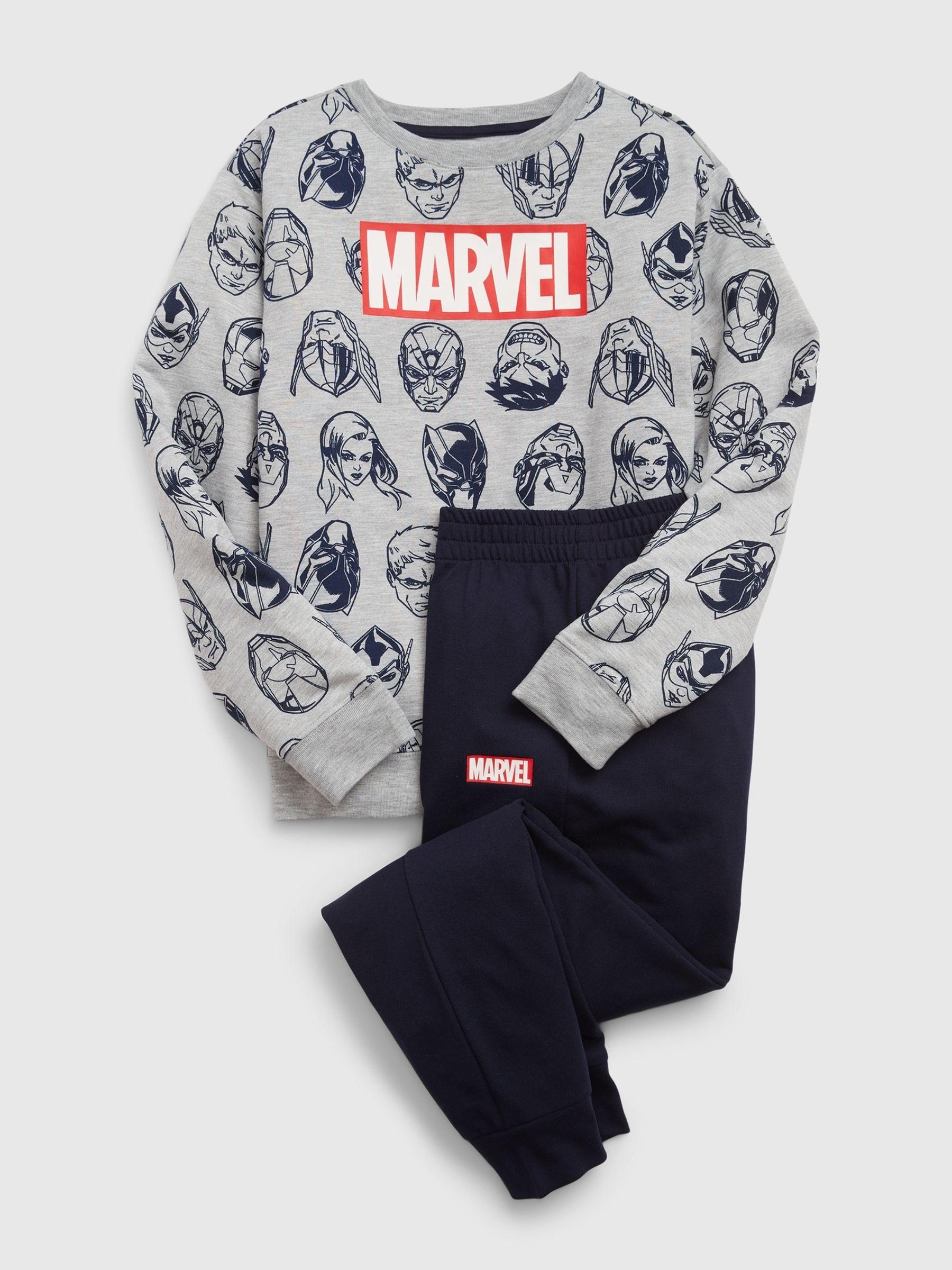 Grey Marvel Long Sleeve Pyjama Set (6-13yrs) - Image 1 of 2
