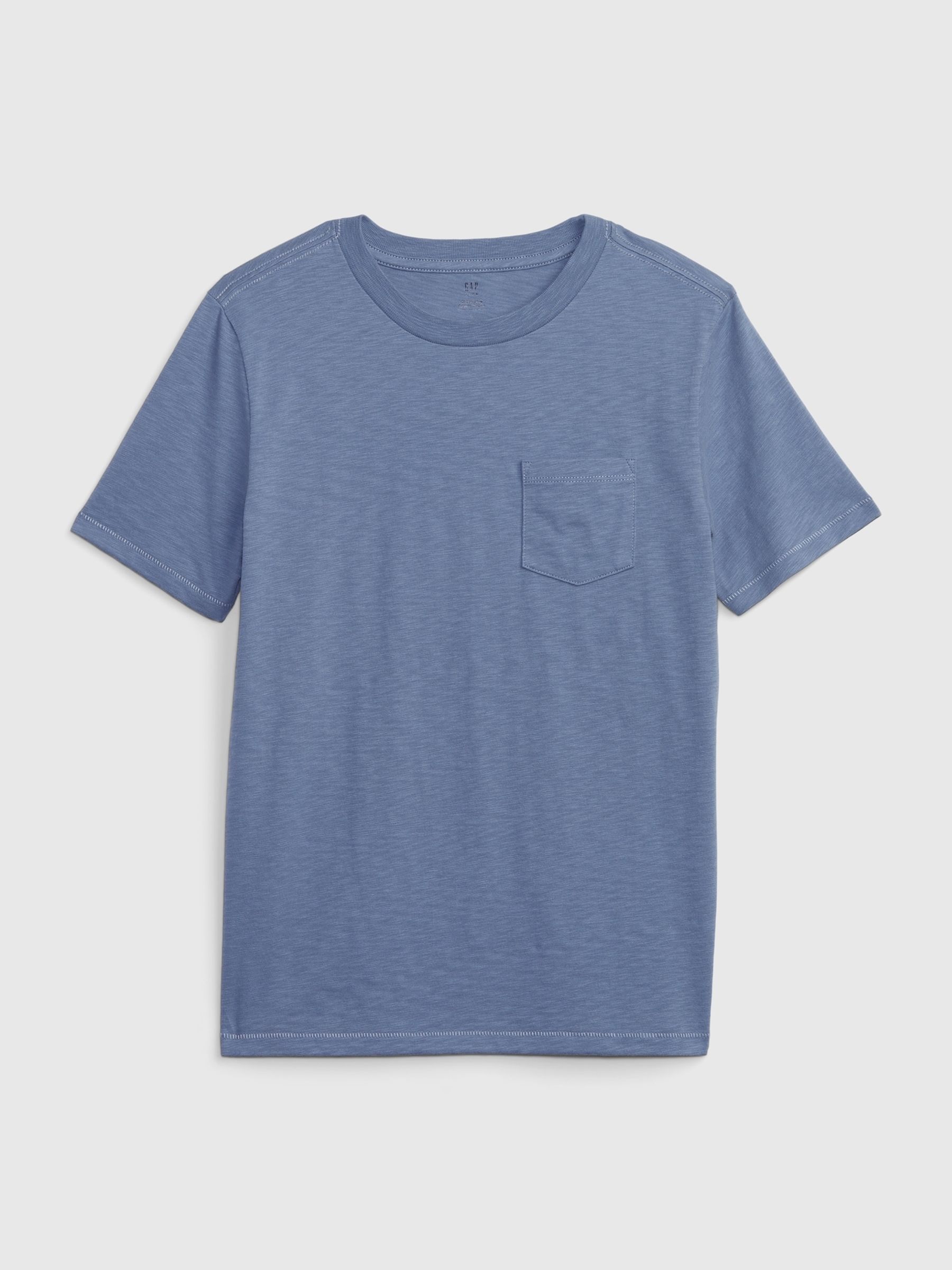 Blue Organic Cotton Pocket Short Sleeve Crew Neck T-Shirt (4-13yrs) - Image 1 of 1