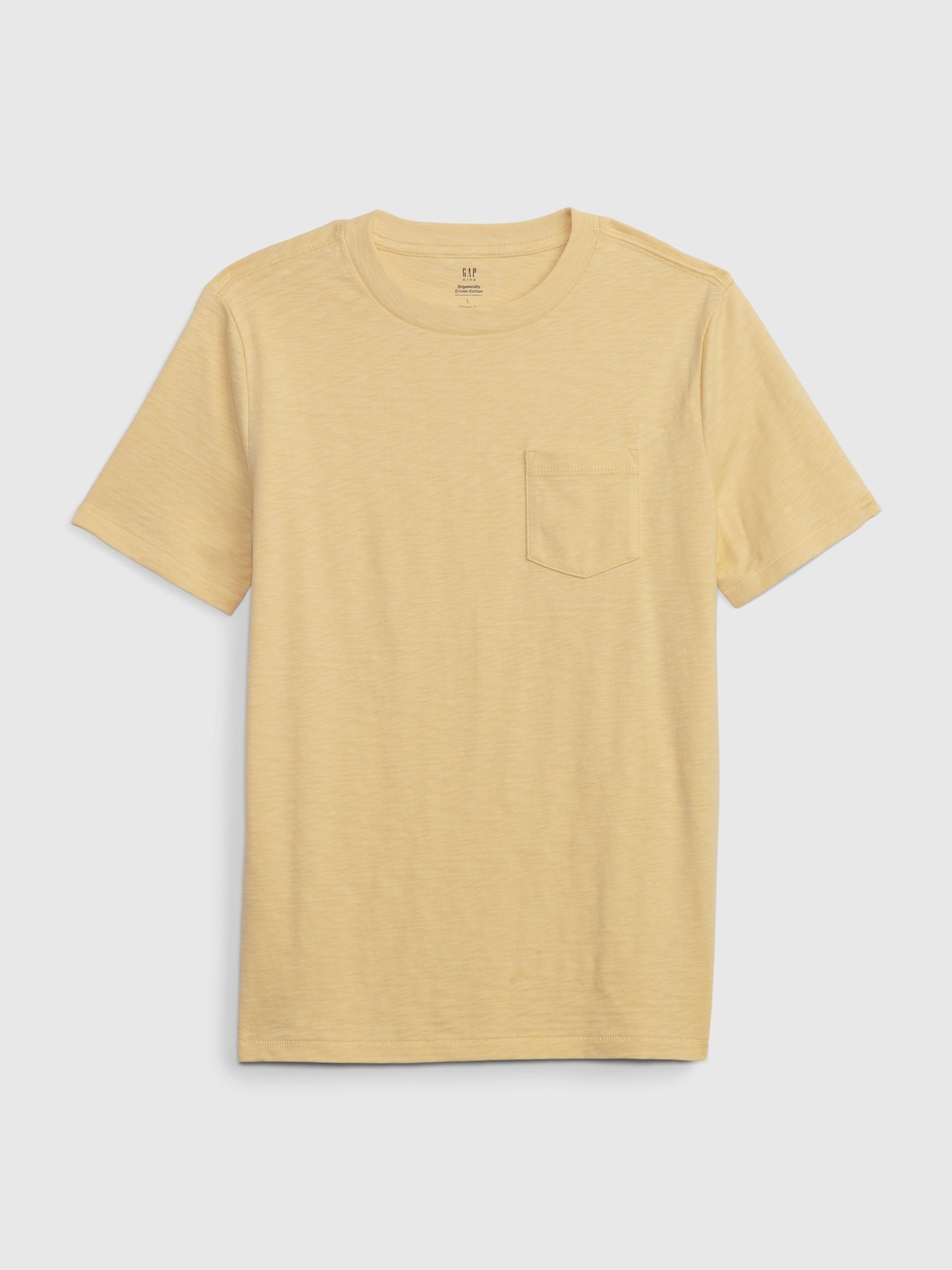 Yellow Organic Cotton Pocket Short Sleeve Crew Neck T-Shirt (4-13yrs) - Image 1 of 1