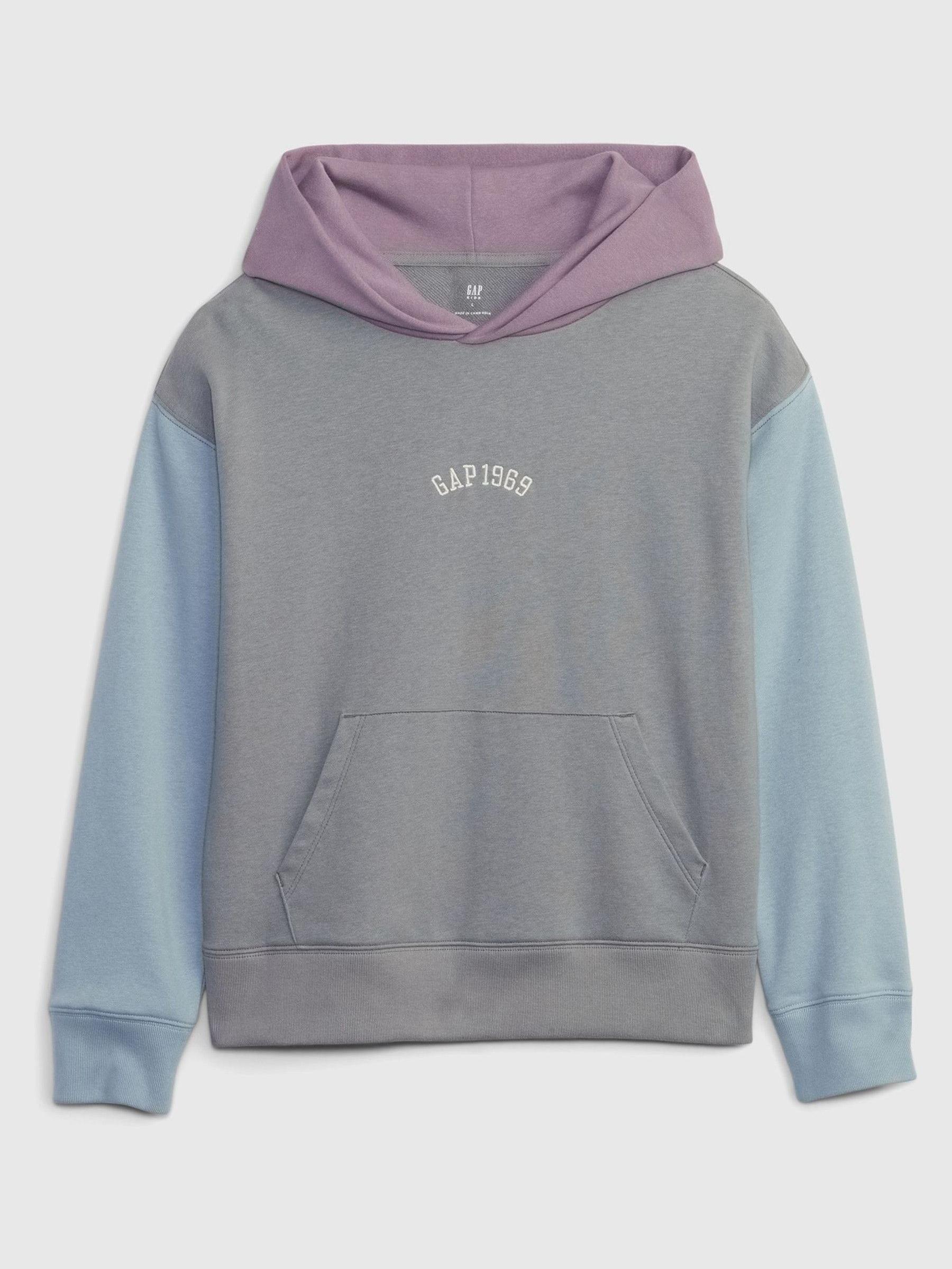Grey 1969 Colourblock Arch Logo Hoodie (4-13yrs) - Image 1 of 3