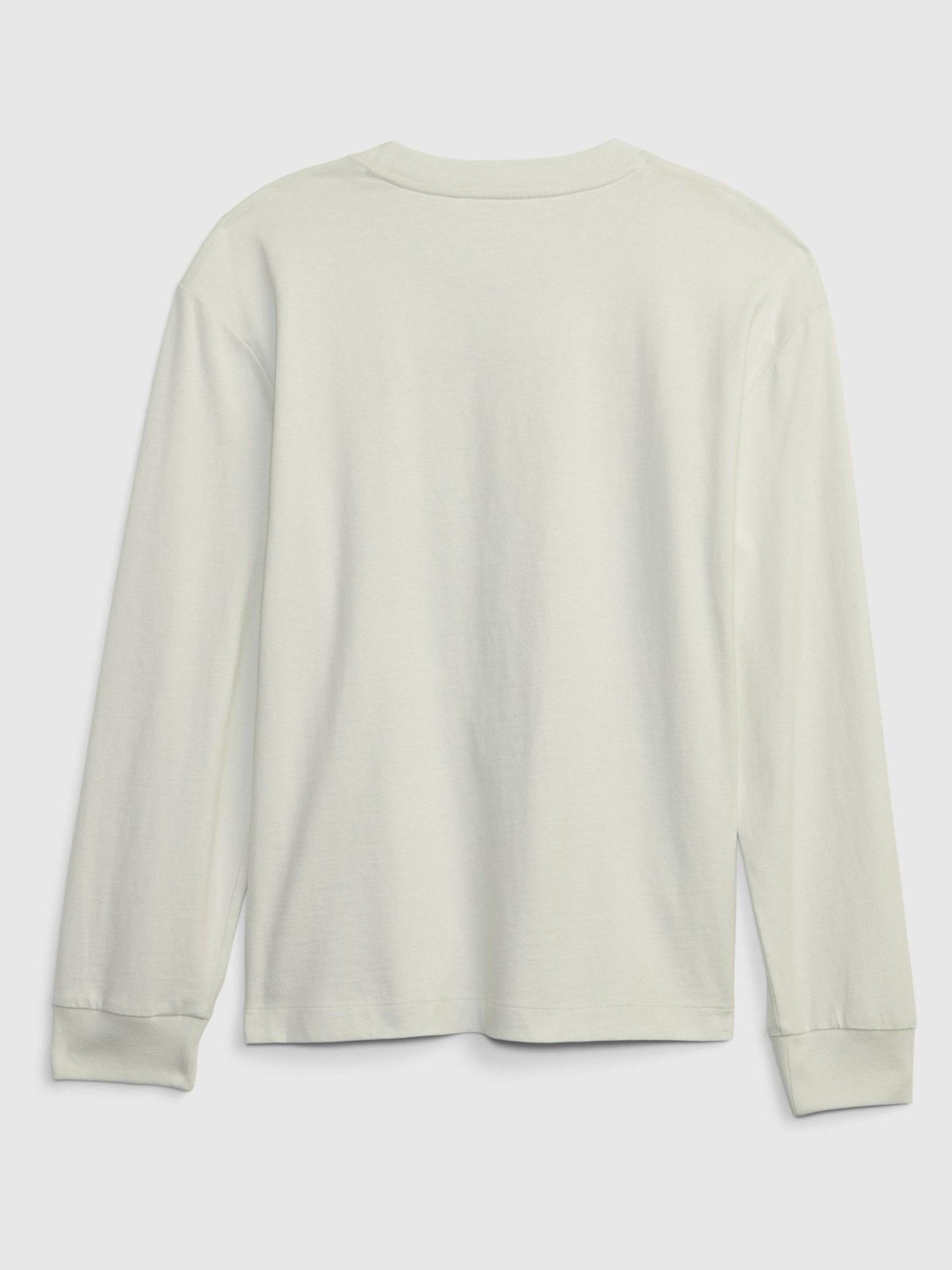 Beige Robots Graphic Long Sleeve Crew Neck T-Shirt - Image 2 of 3