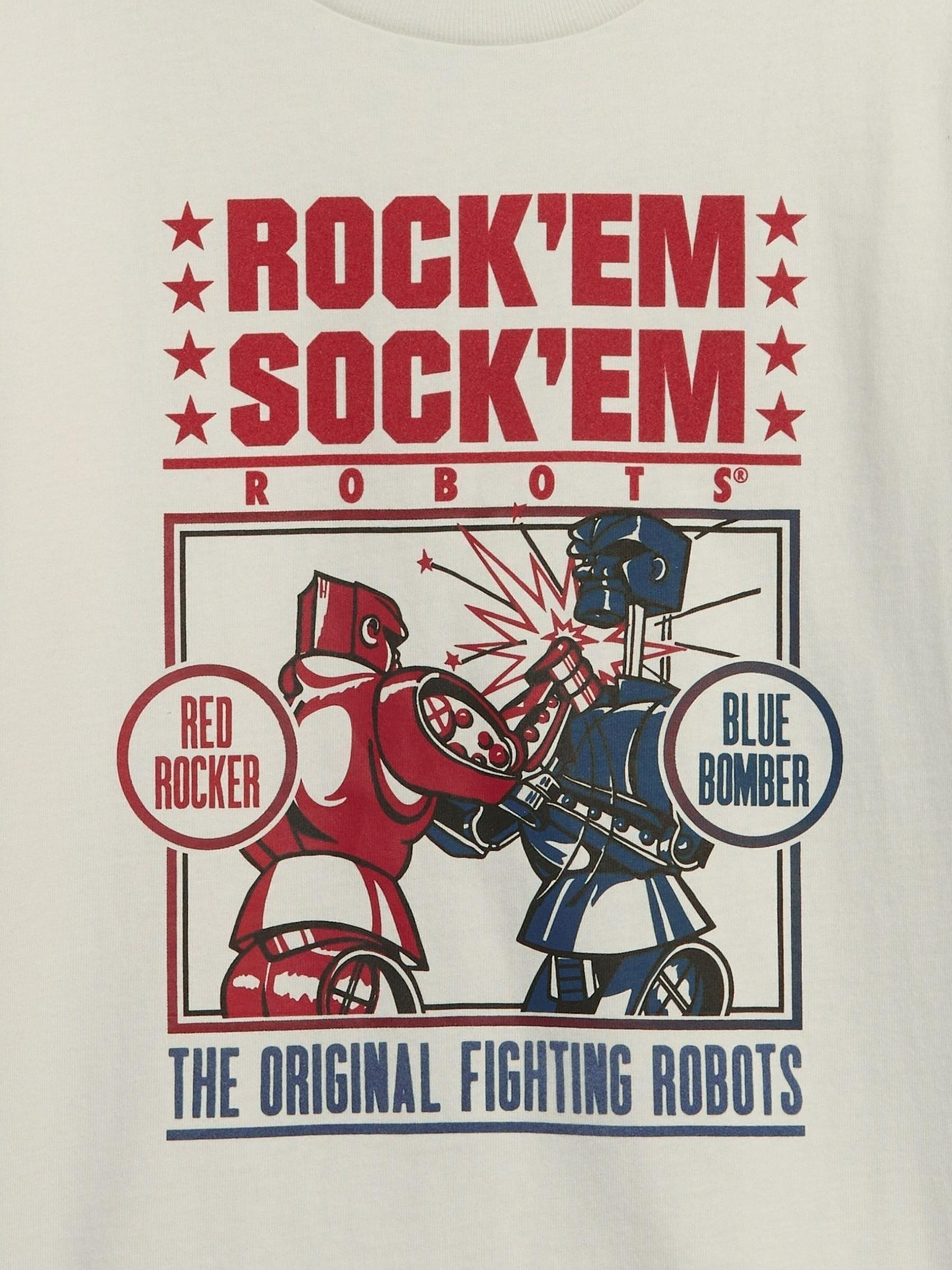 Beige Robots Graphic Long Sleeve Crew Neck T-Shirt - Image 3 of 3