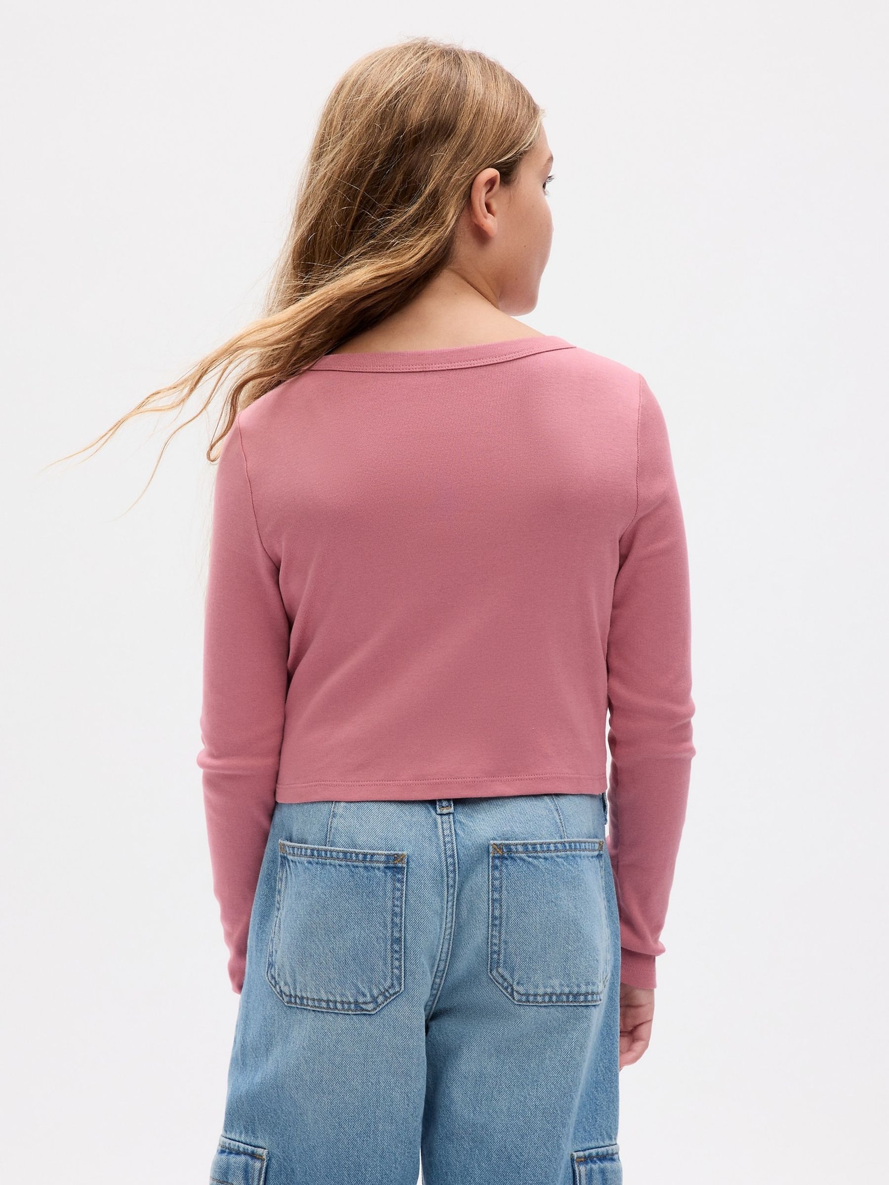 Pink Organic Cotton Graphic Long Sleeve T-Shirt - Image 2 of 4