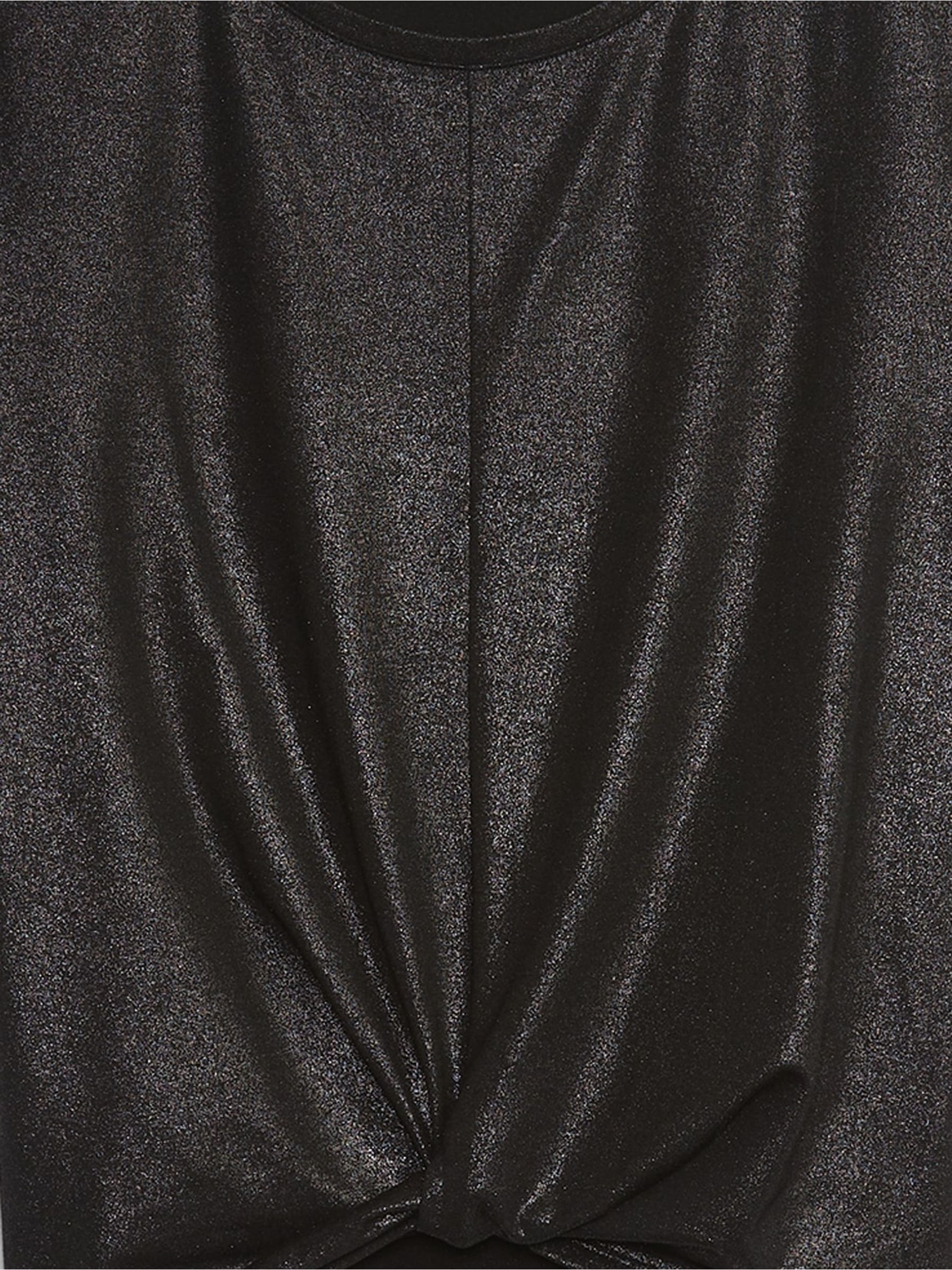 Black Cool Dry Twist Front Short Sleeve Crew Neck T-Shirt - Image 4 of 4