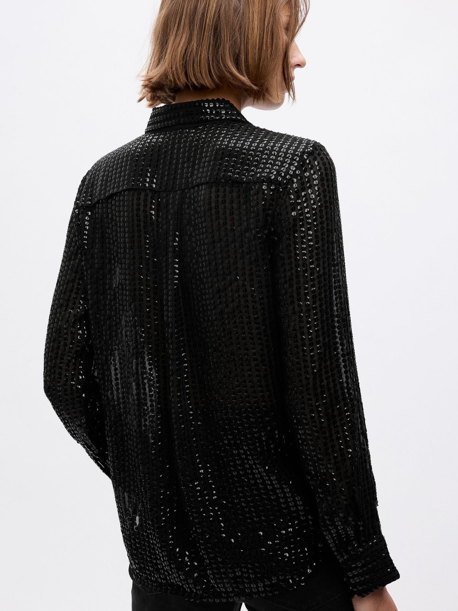 Black Sequin Perfect Shirt - Image 2 of 4
