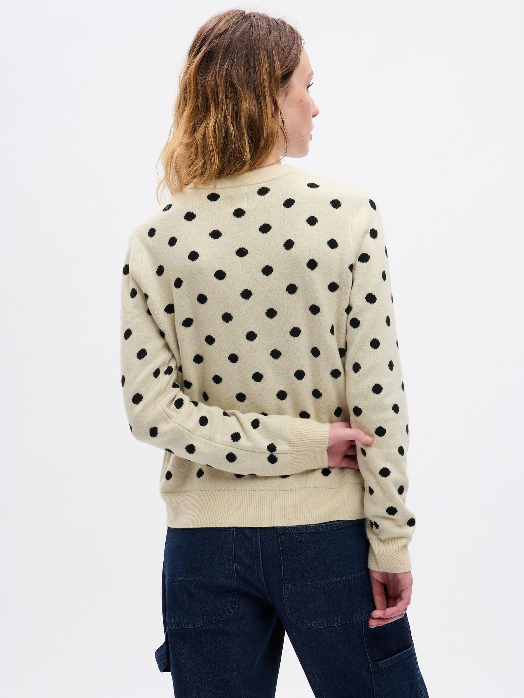 Cream CashSoft Cotton Mix Crew Neck Jumper - Image 2 of 2